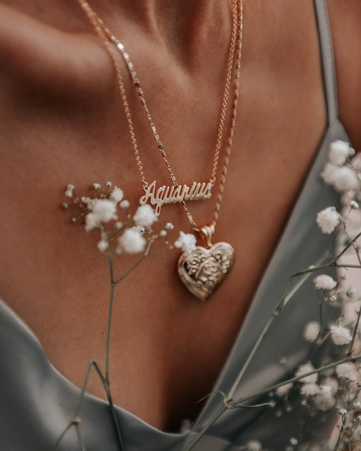 Aquarius Zodiac Nameplate Necklace sold by Rock n Rose product image thumbnail 2