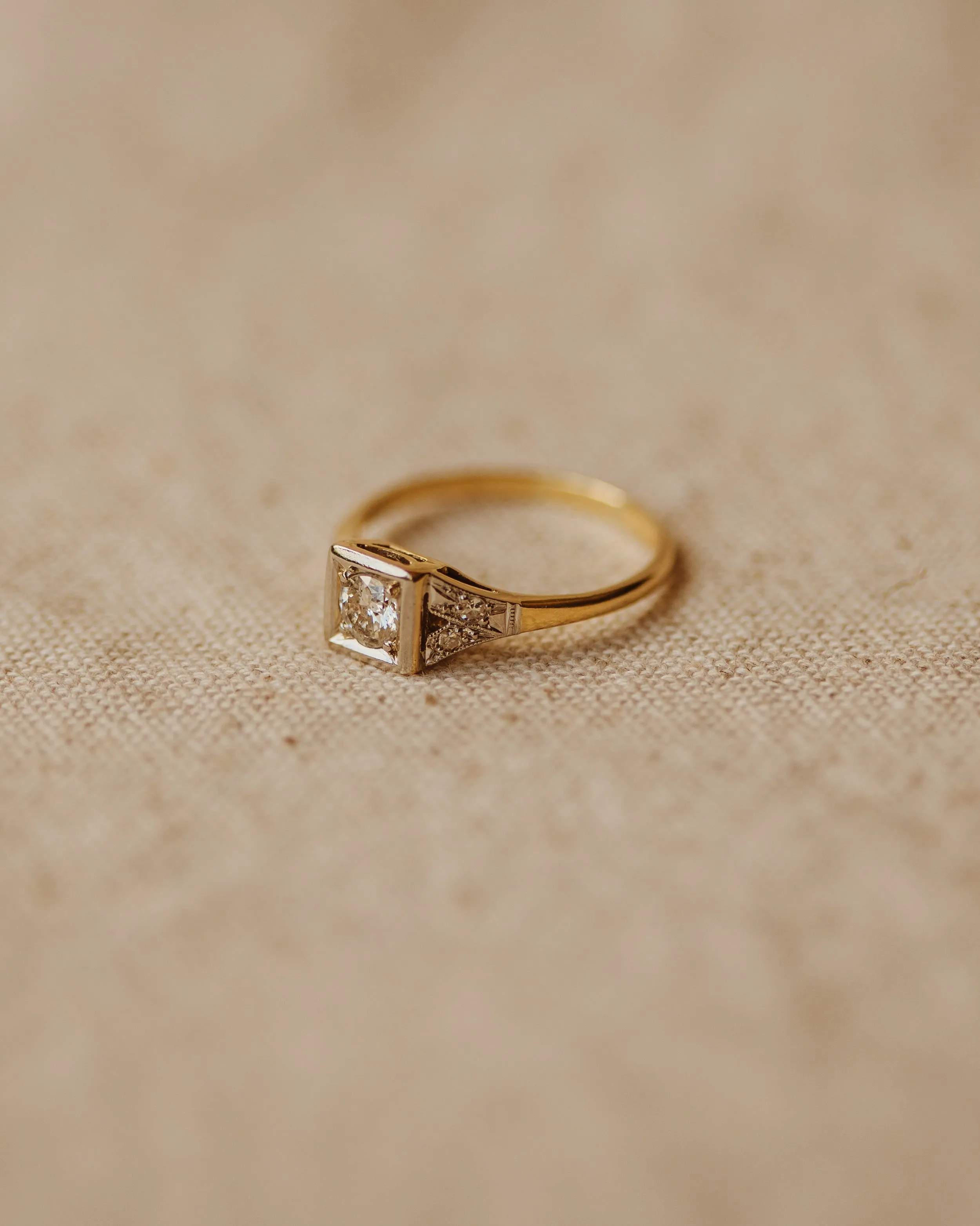 Priscilla Antique 18ct Gold Art Deco Diamond Ring sold by Rock n Rose product image thumbnail 2
