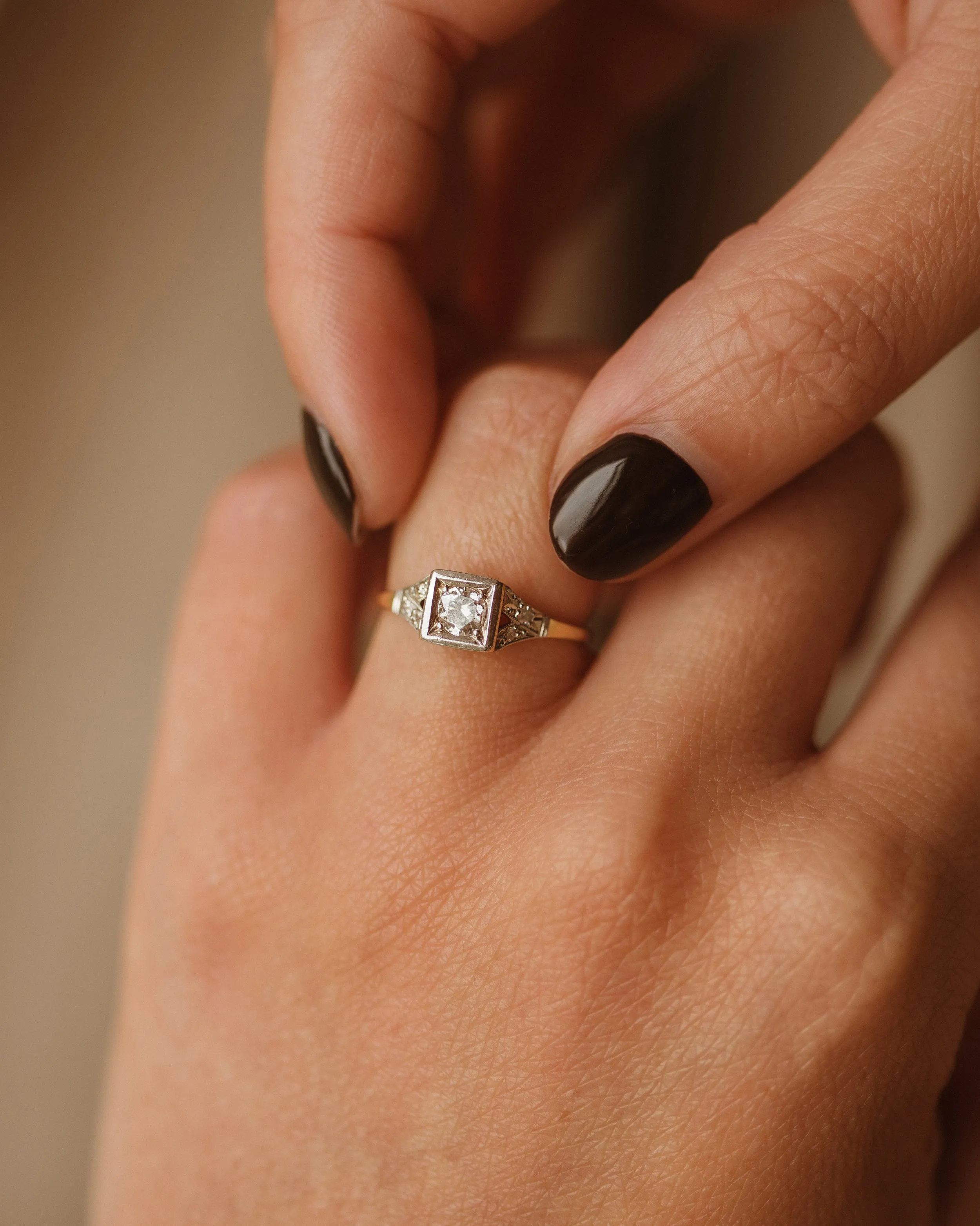 Priscilla Antique 18ct Gold Art Deco Diamond Ring sold by Rock n Rose