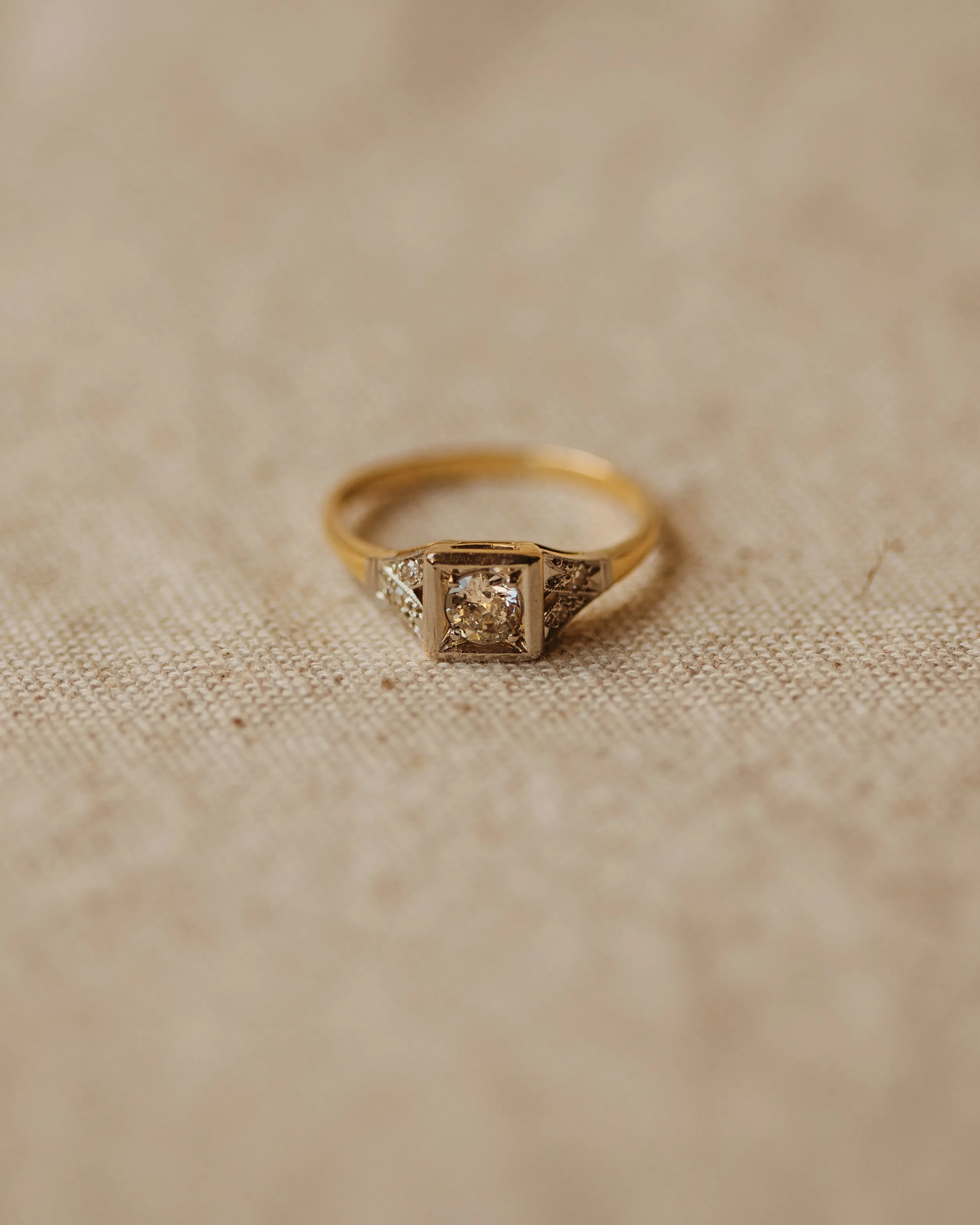 Priscilla Antique 18ct Gold Art Deco Diamond Ring sold by Rock n Rose product image thumbnail 4