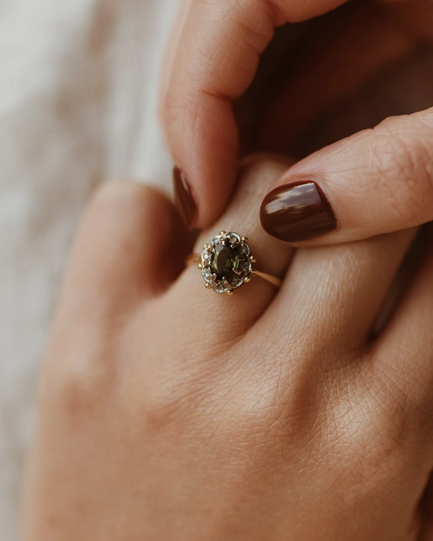 Dahlia 9ct Gold Tourmaline & Diamond Ring sold by Rock n Rose product image thumbnail 2