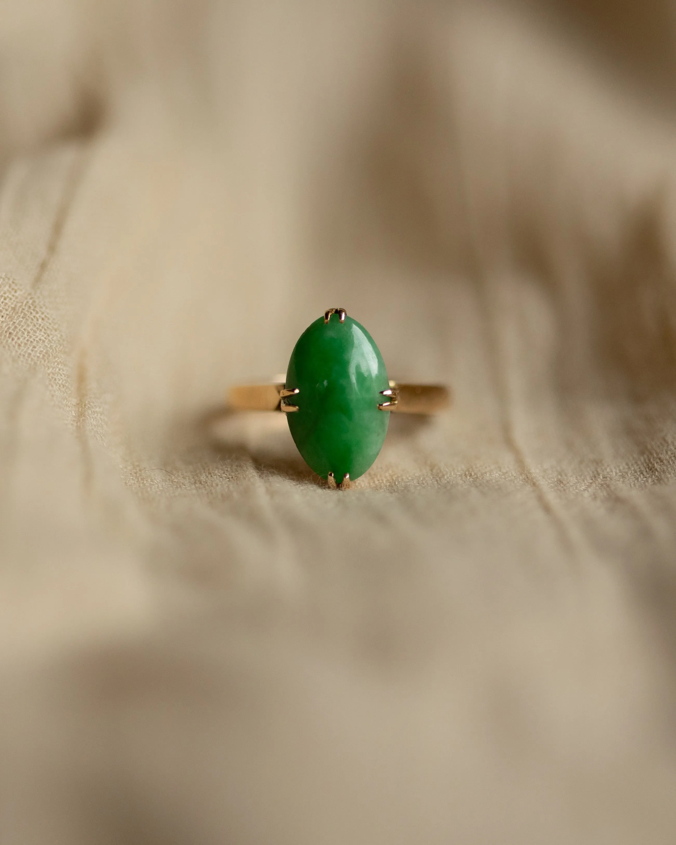 Briar Vintage 14ct Gold Jade Solitaire Ring sold by Rock n Rose product image thumbnail 3