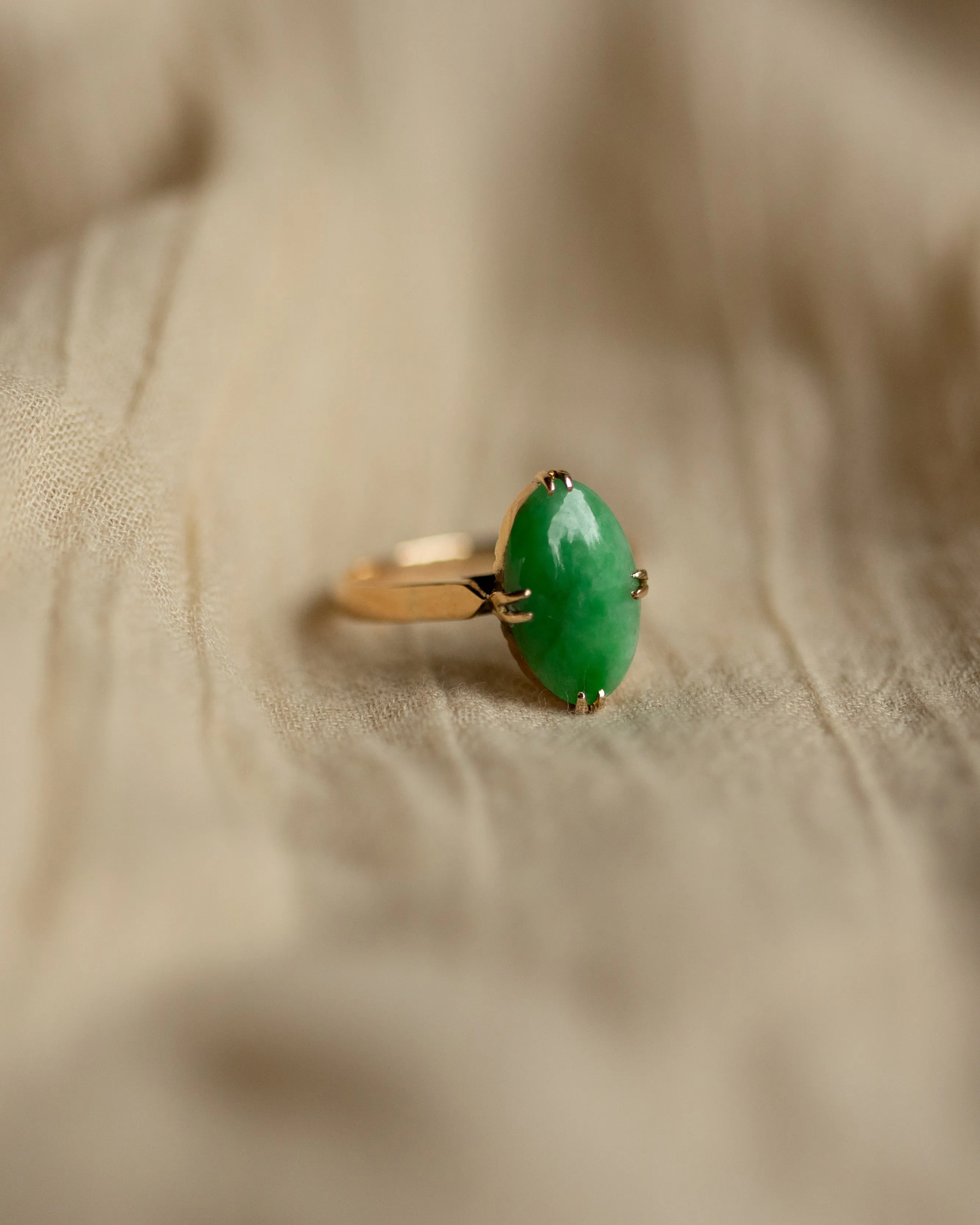 Briar Vintage 14ct Gold Jade Solitaire Ring sold by Rock n Rose product image thumbnail 4