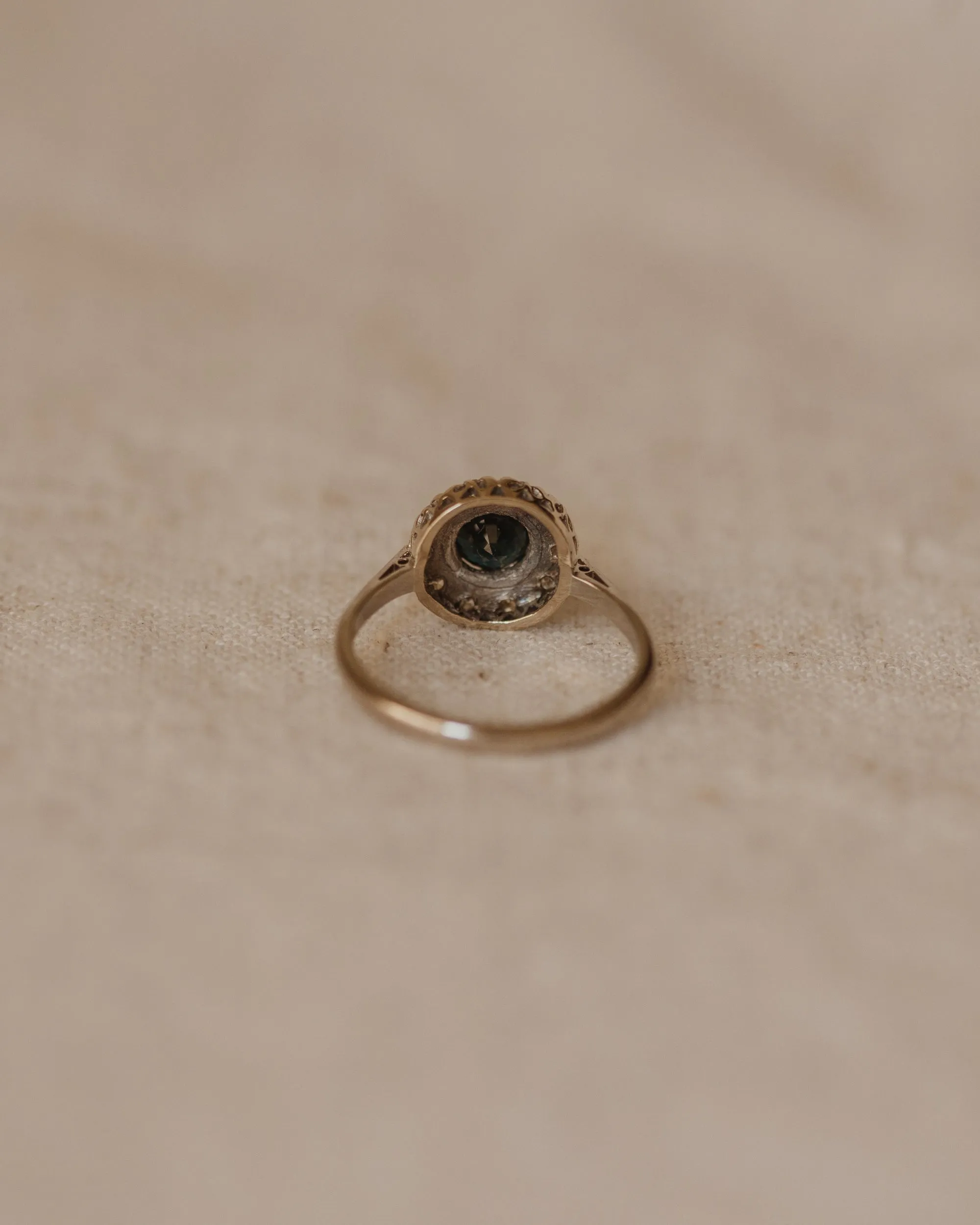 Meredith Vintage 18ct White Gold Sapphire & Diamond Cluster Ring sold by Rock n Rose product image thumbnail 5