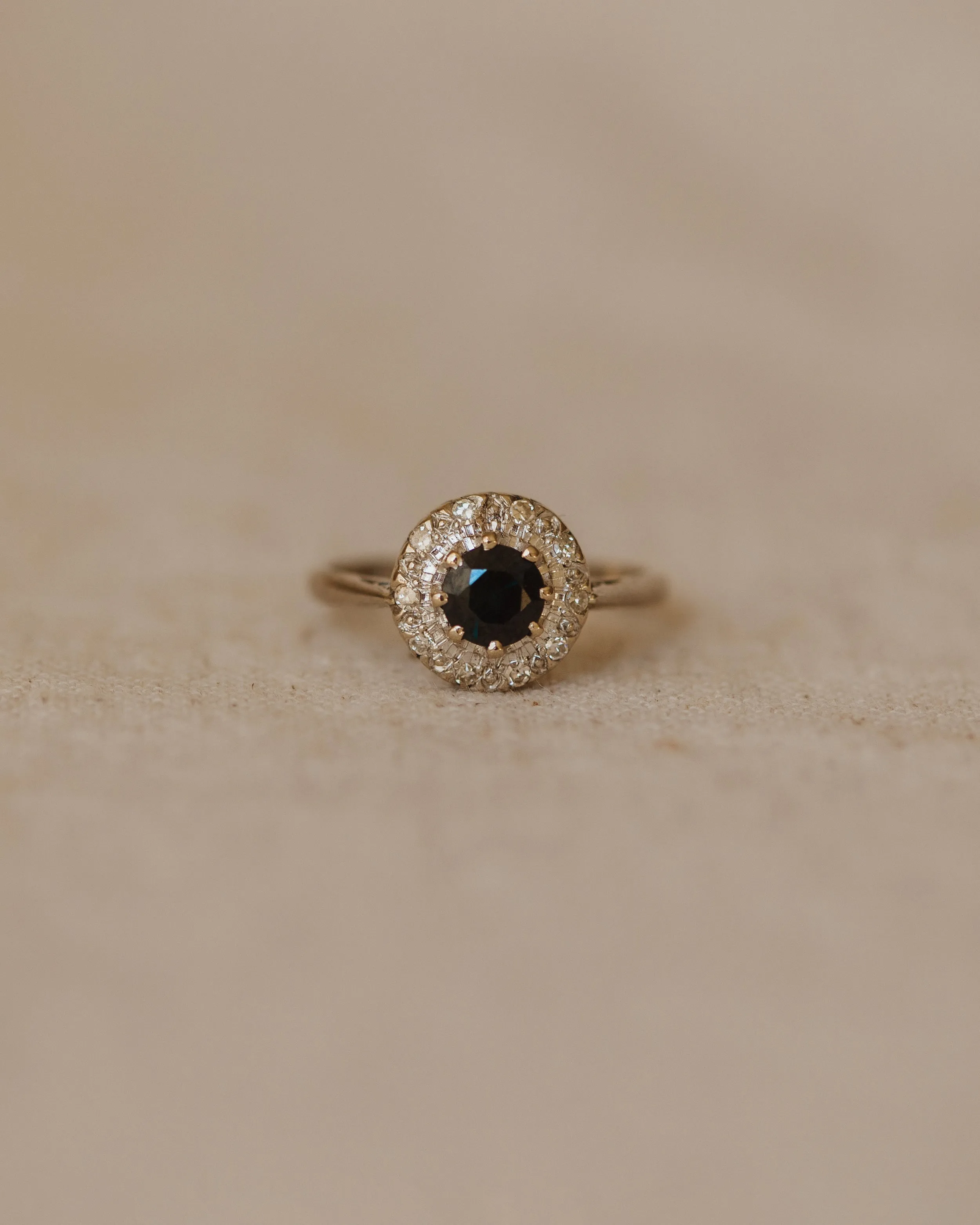 Meredith Vintage 18ct White Gold Sapphire & Diamond Cluster Ring sold by Rock n Rose product image thumbnail 4