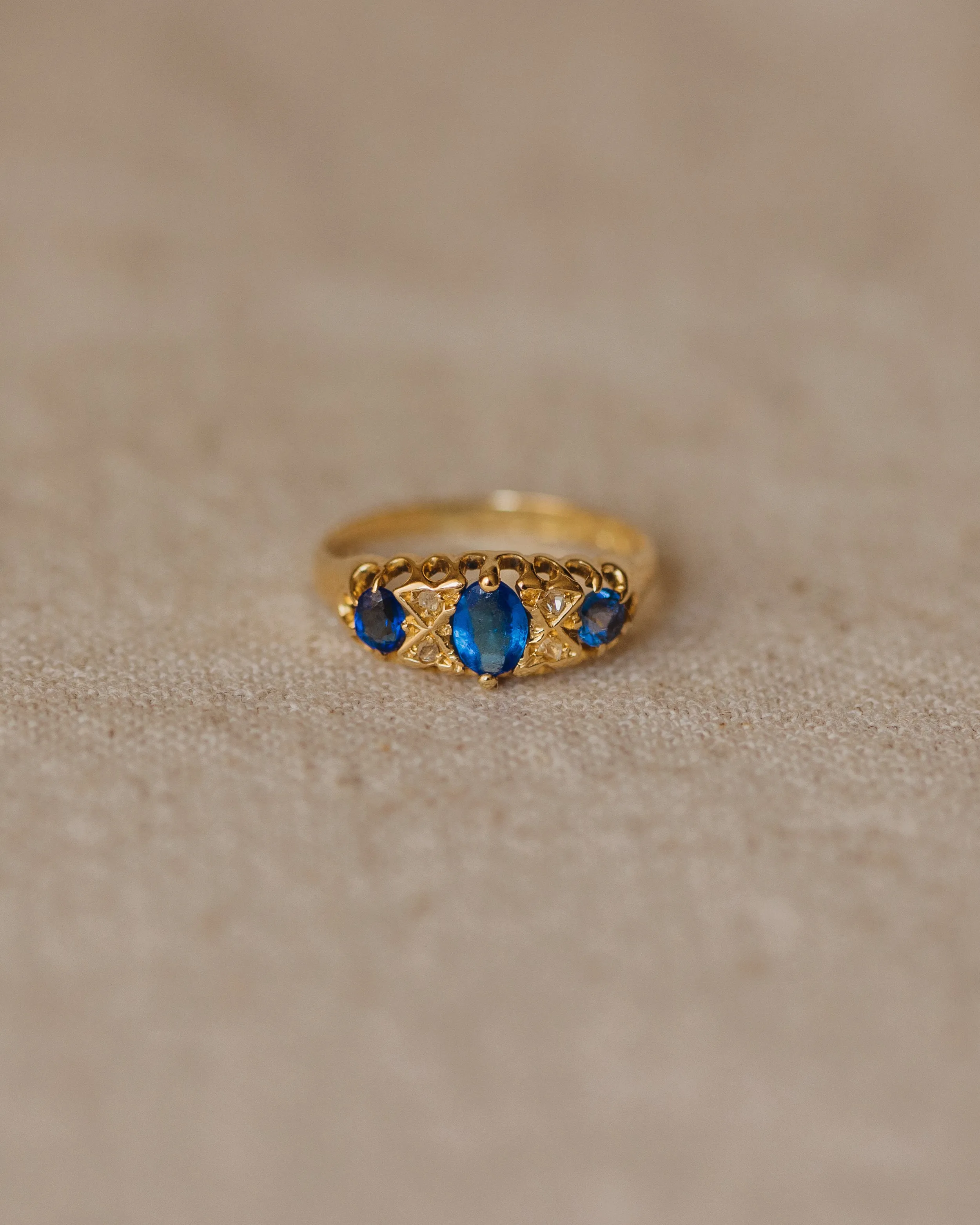 Esther 1919 18ct Gold Paste & Diamond Trilogy Ring sold by Rock n Rose product image thumbnail 2