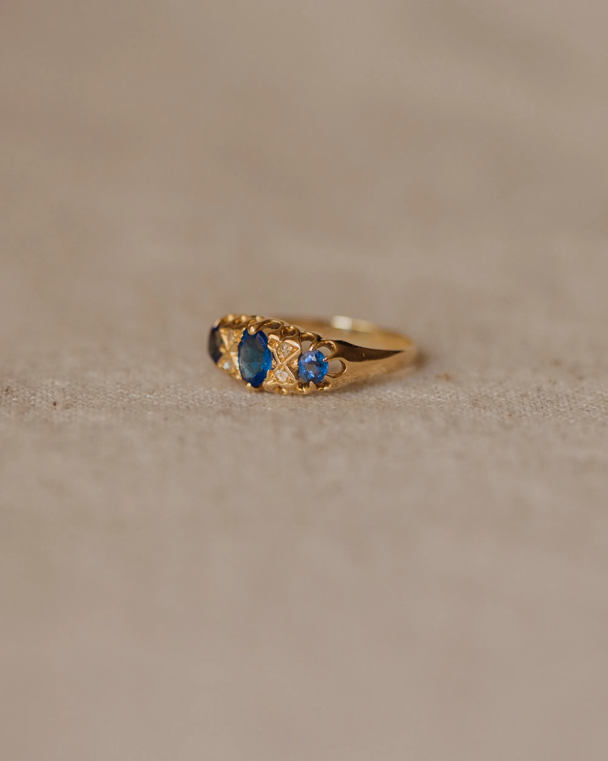 Esther 1919 18ct Gold Paste & Diamond Trilogy Ring sold by Rock n Rose product image thumbnail 4