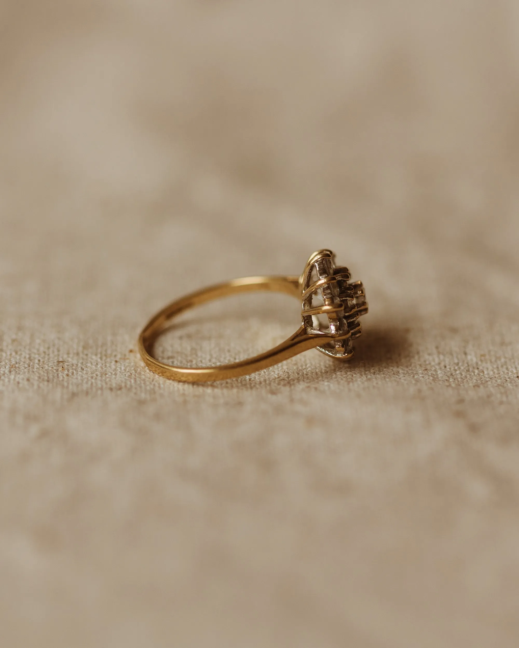 Nancy Vintage 9ct Gold CZ Cluster Ring sold by Rock n Rose product image thumbnail 3