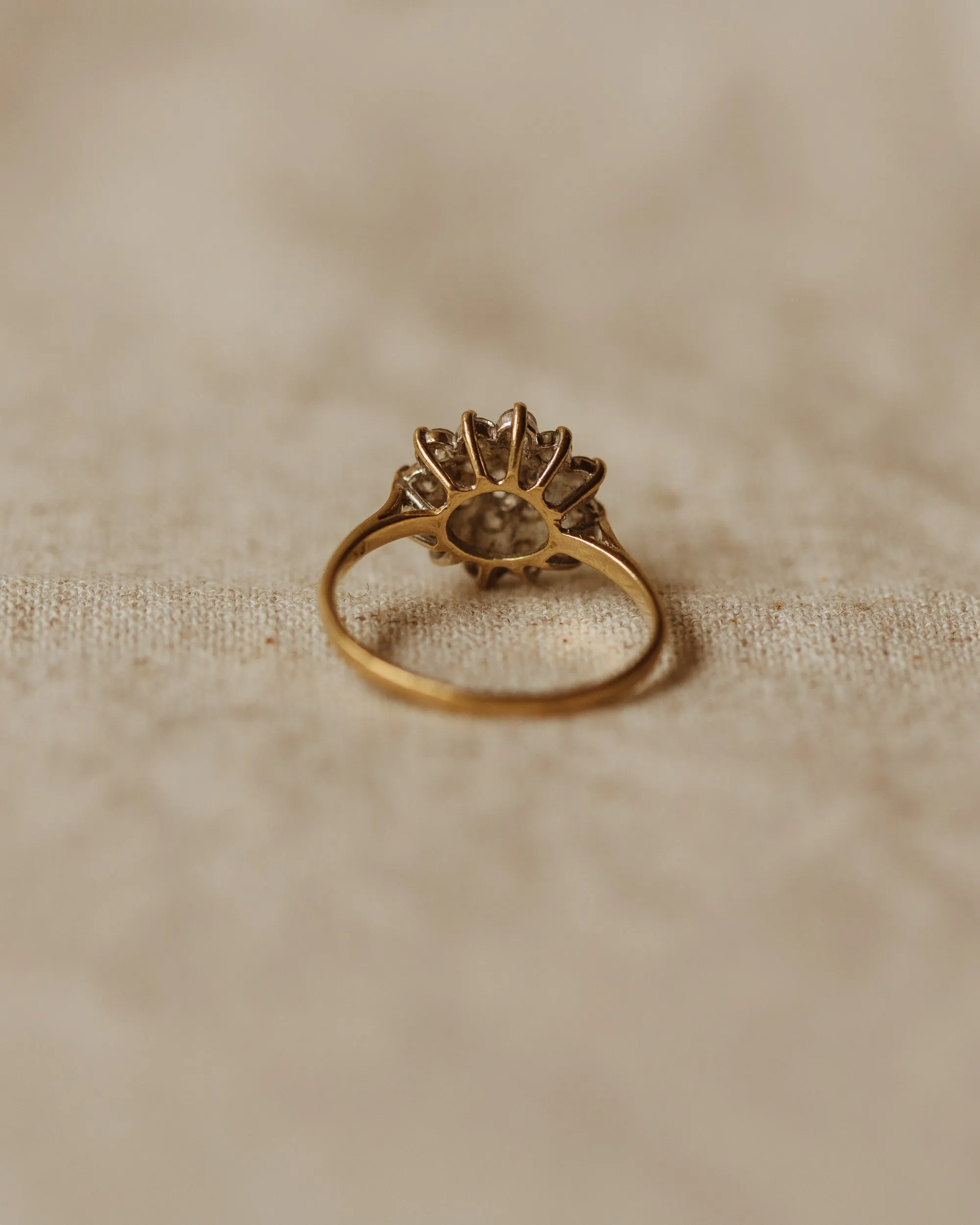 Nancy Vintage 9ct Gold CZ Cluster Ring sold by Rock n Rose product image thumbnail 4