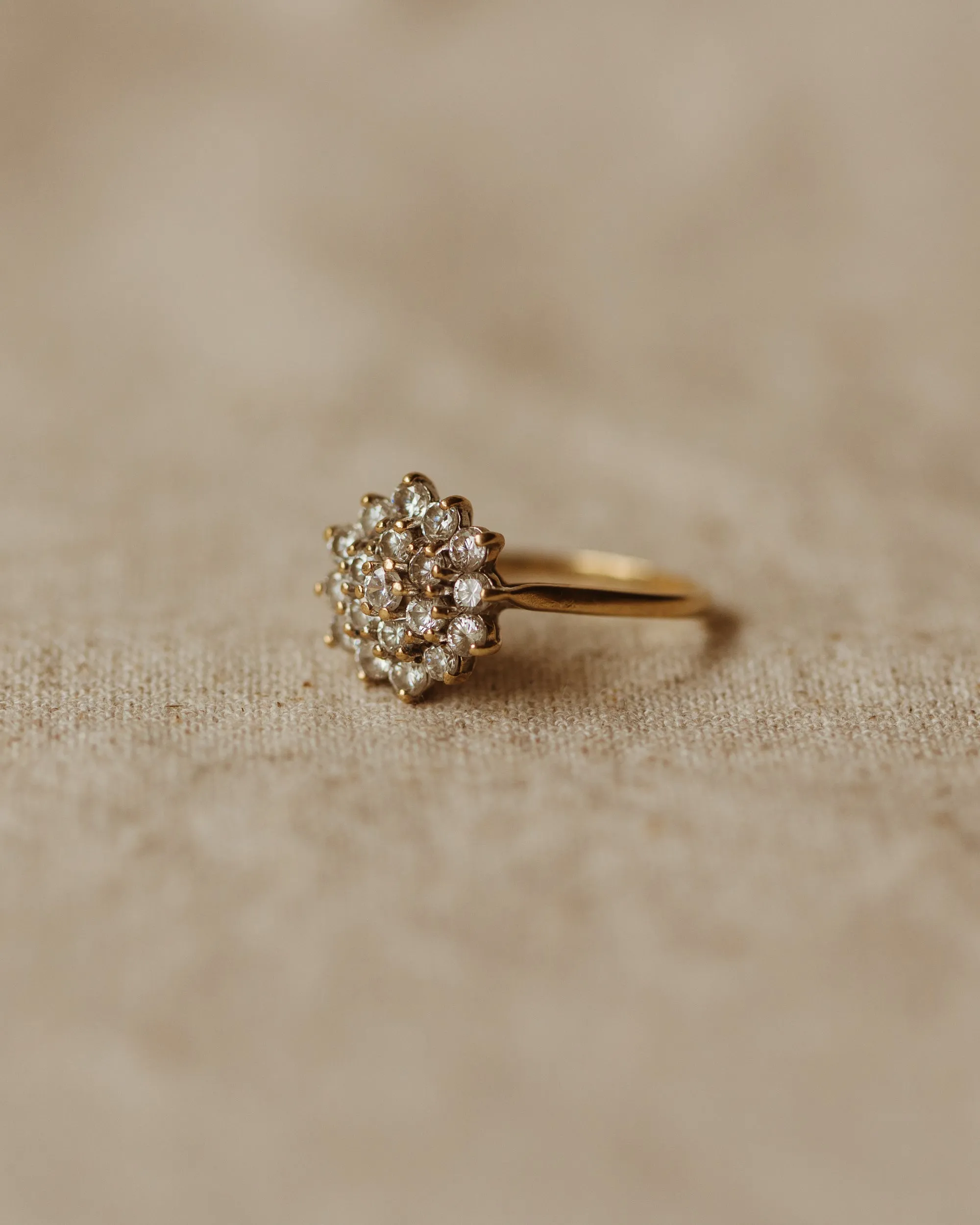 Nancy Vintage 9ct Gold CZ Cluster Ring sold by Rock n Rose product image thumbnail 5