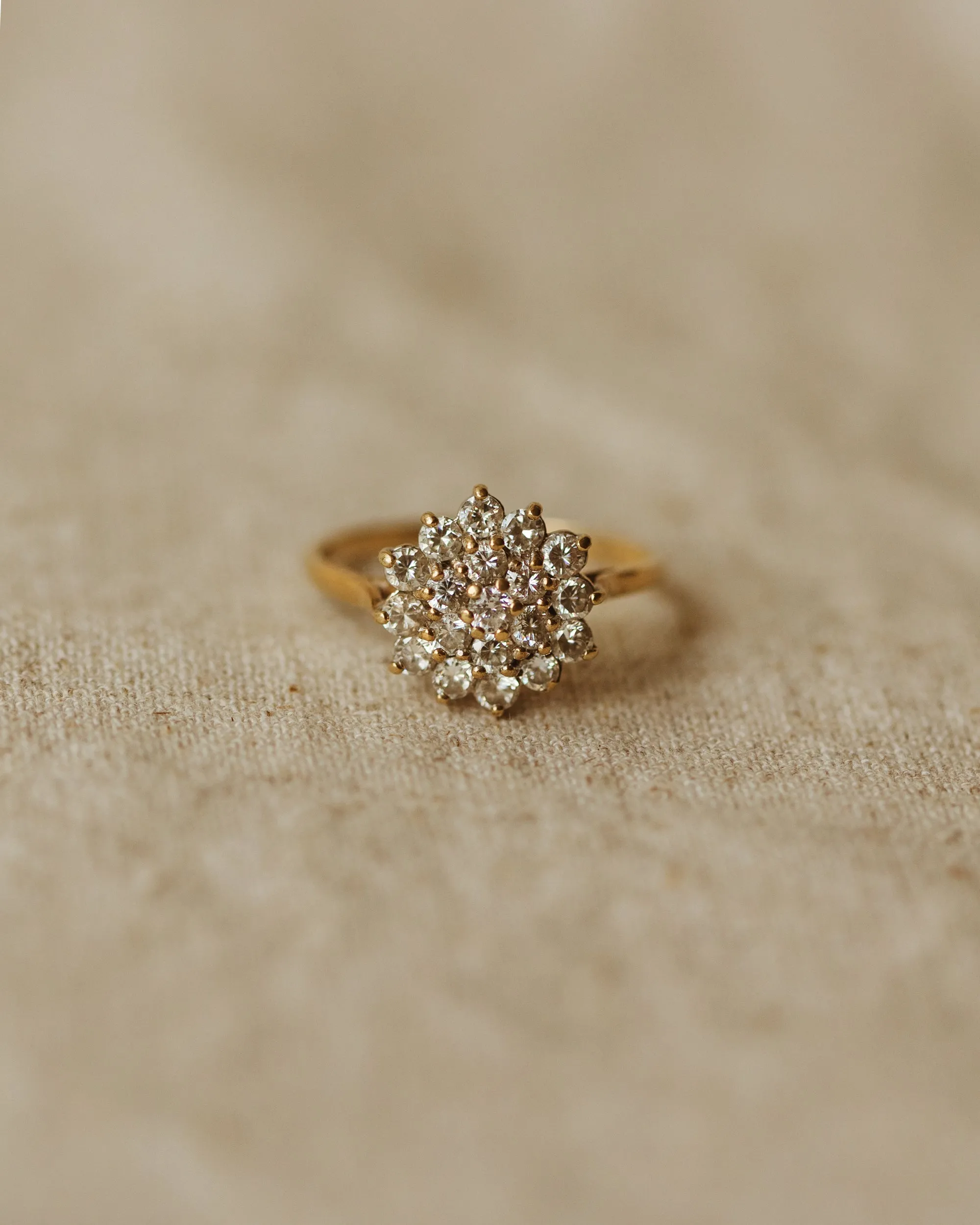 Nancy Vintage 9ct Gold CZ Cluster Ring sold by Rock n Rose product image thumbnail 2