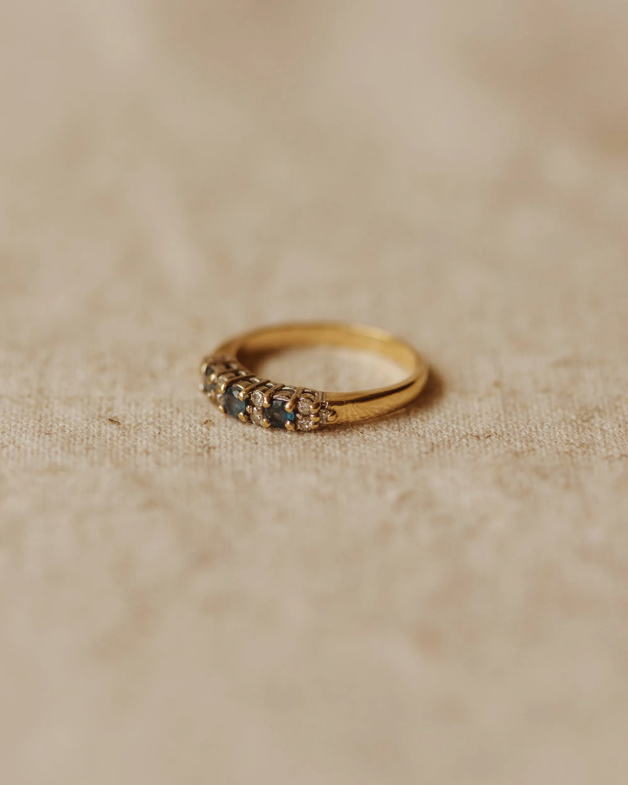 Alina Vintage 9ct Gold Aquamarine & Diamond Ring sold by Rock n Rose product image thumbnail 3