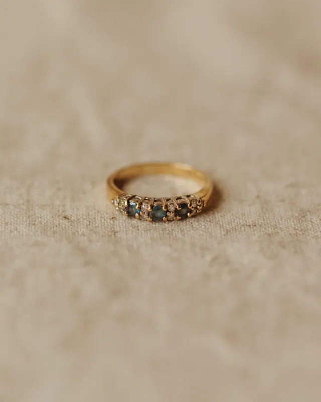Alina Vintage 9ct Gold Aquamarine & Diamond Ring sold by Rock n Rose