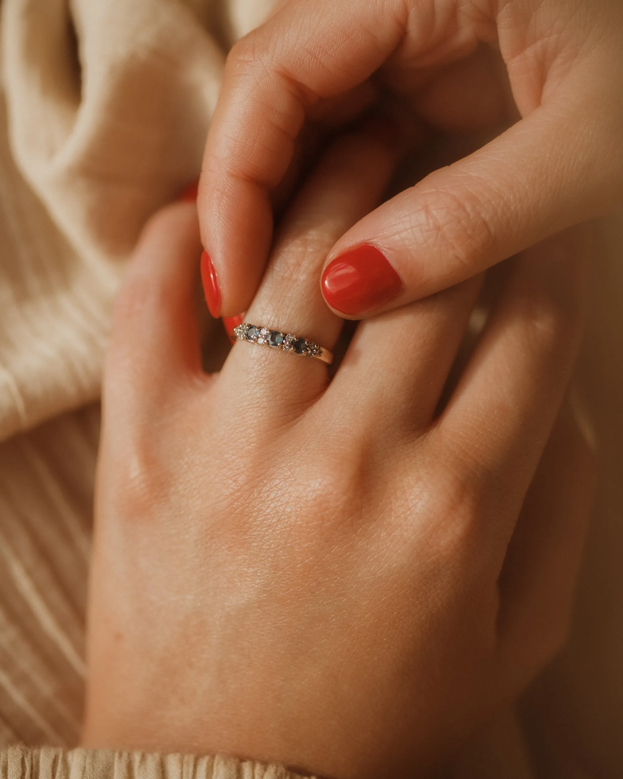 Alina Vintage 9ct Gold Aquamarine & Diamond Ring sold by Rock n Rose product image thumbnail 2