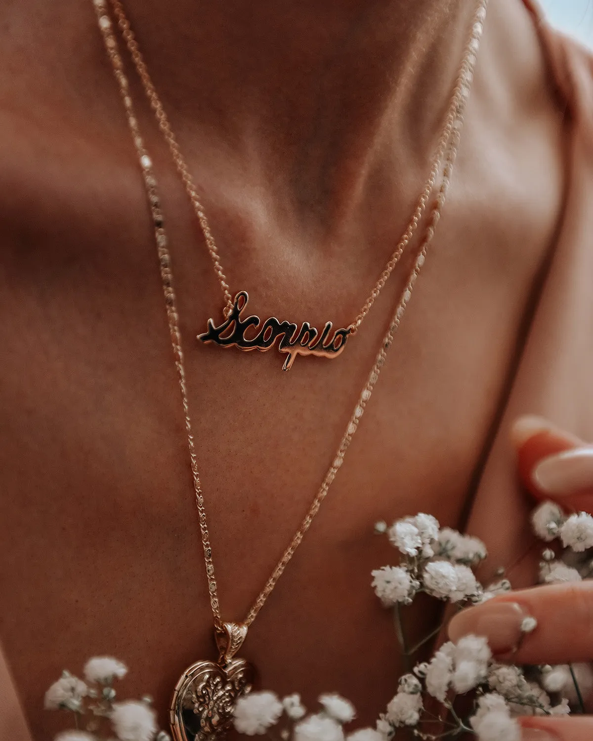 Scorpio Zodiac Nameplate Necklace sold by Rock n Rose