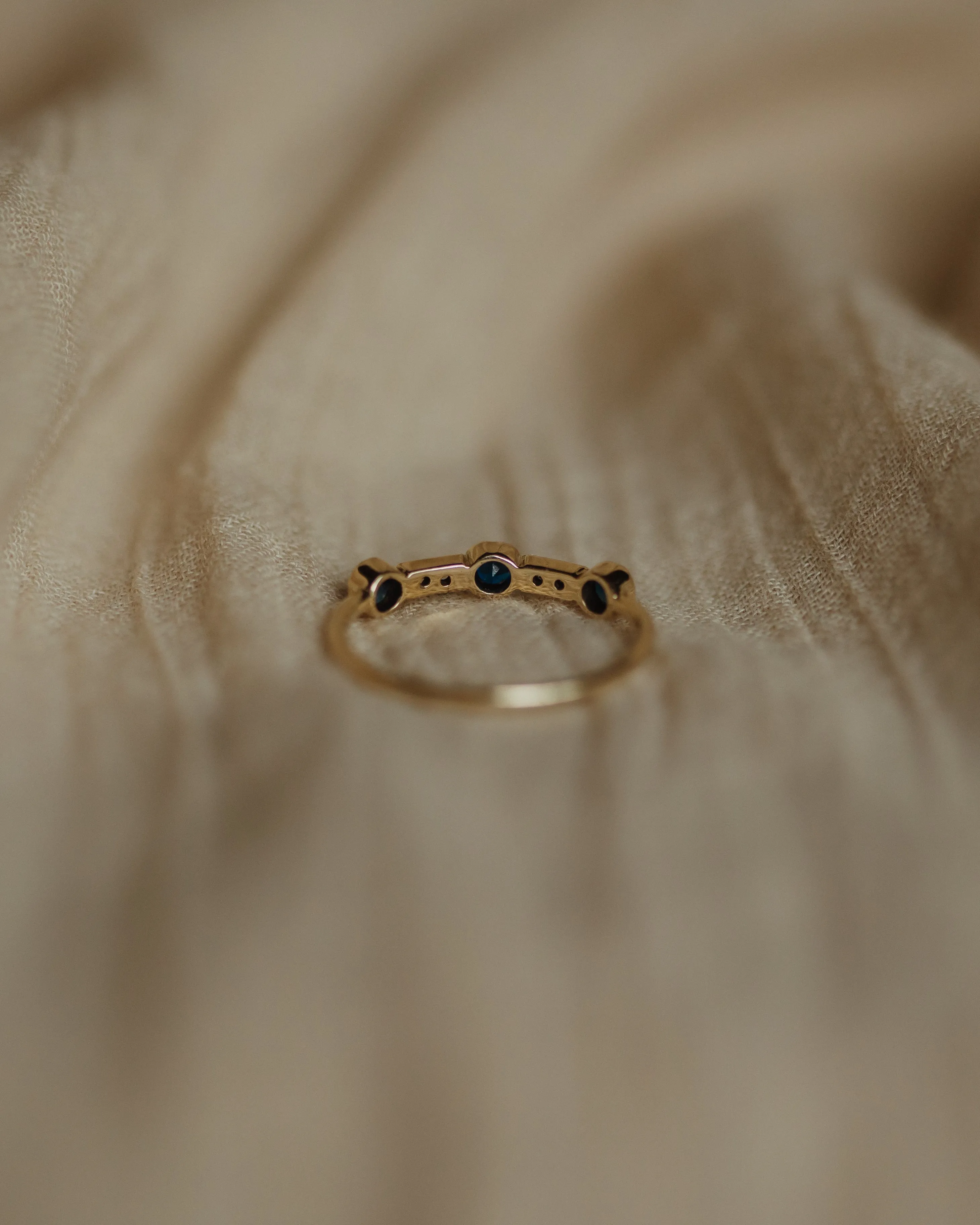 Lillian 1987 Vintage 18ct Gold Sapphire & Diamond Half Eternity Ring sold by Rock n Rose product image thumbnail 5