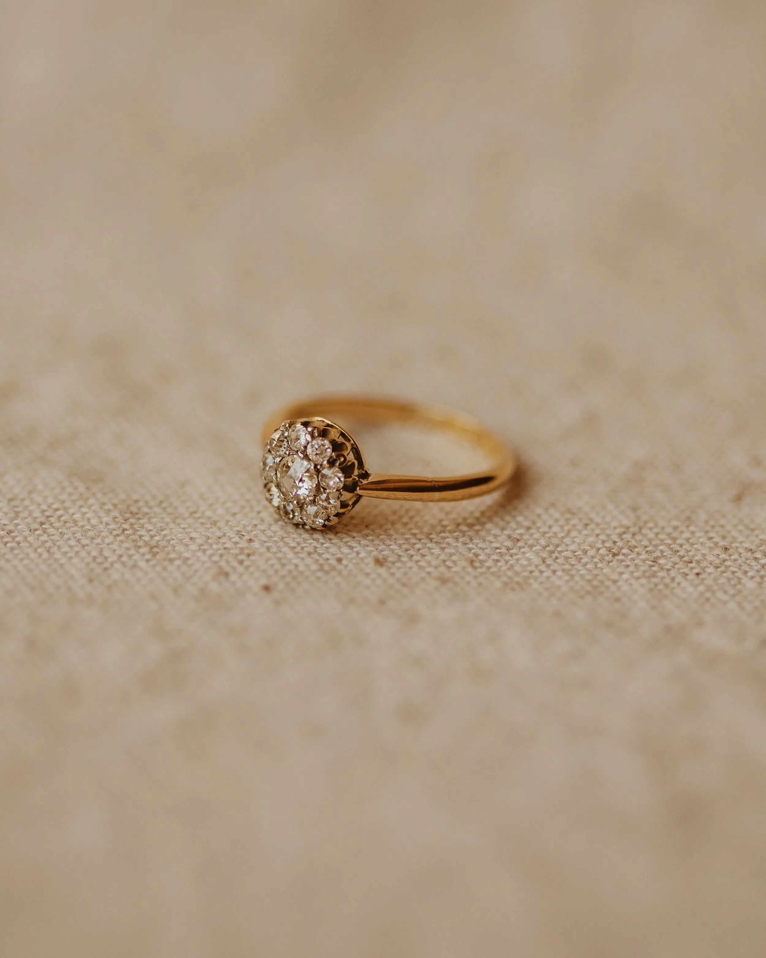 Lillian 1910 18ct Gold Old Cut Diamond Cluster Ring sold by Rock n Rose product image thumbnail 3