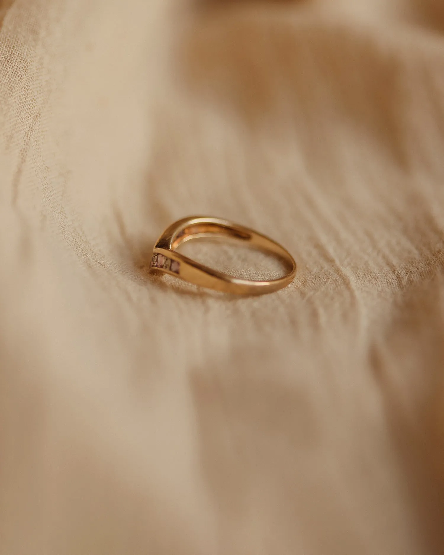 Josephine 9ct Gold Amethyst & Diamond Wishbone Ring sold by Rock n Rose product image thumbnail 4