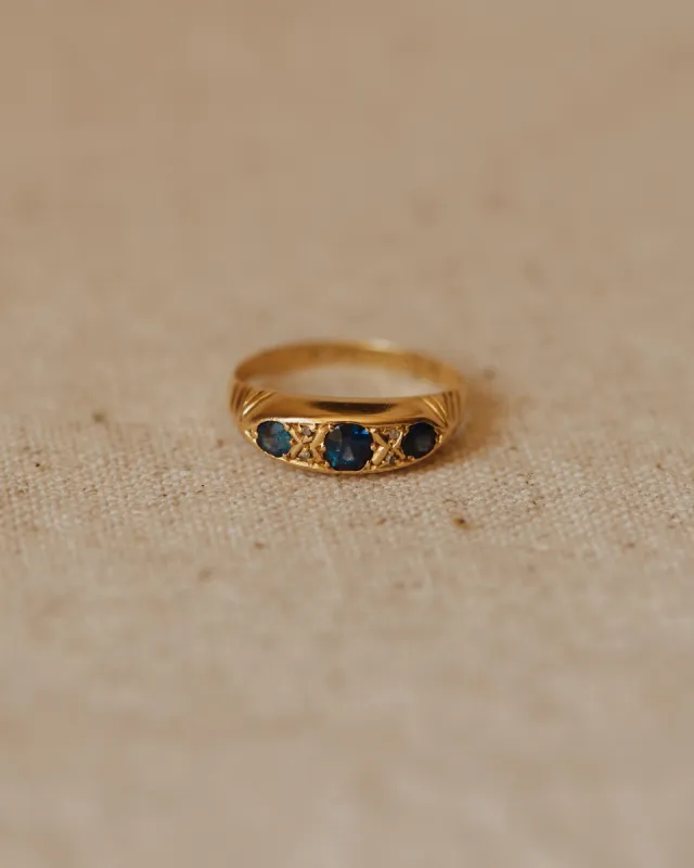 Nora 1901 18ct Gold Sapphire & Diamond Ring sold by Rock n Rose