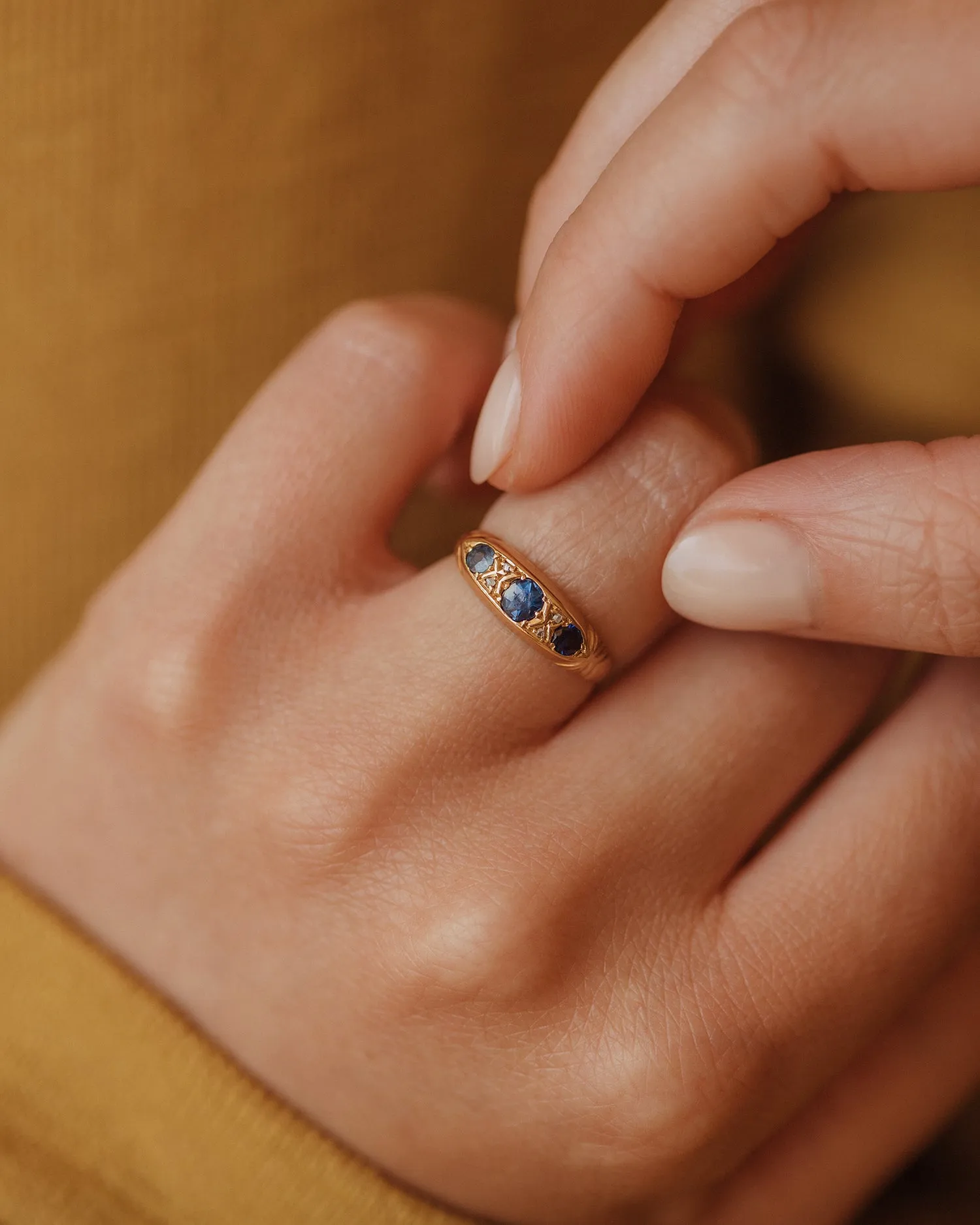 Nora 1901 18ct Gold Sapphire & Diamond Ring sold by Rock n Rose product image thumbnail 2