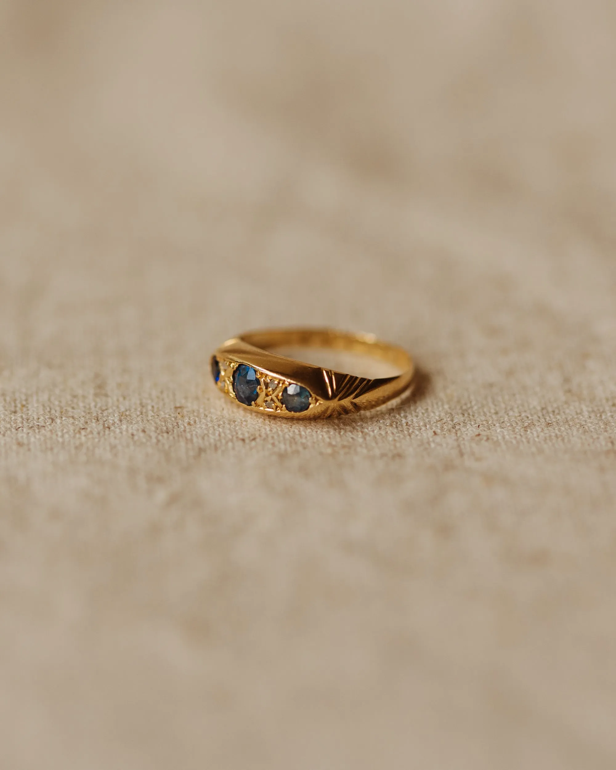 Nora 1901 18ct Gold Sapphire & Diamond Ring sold by Rock n Rose product image thumbnail 3