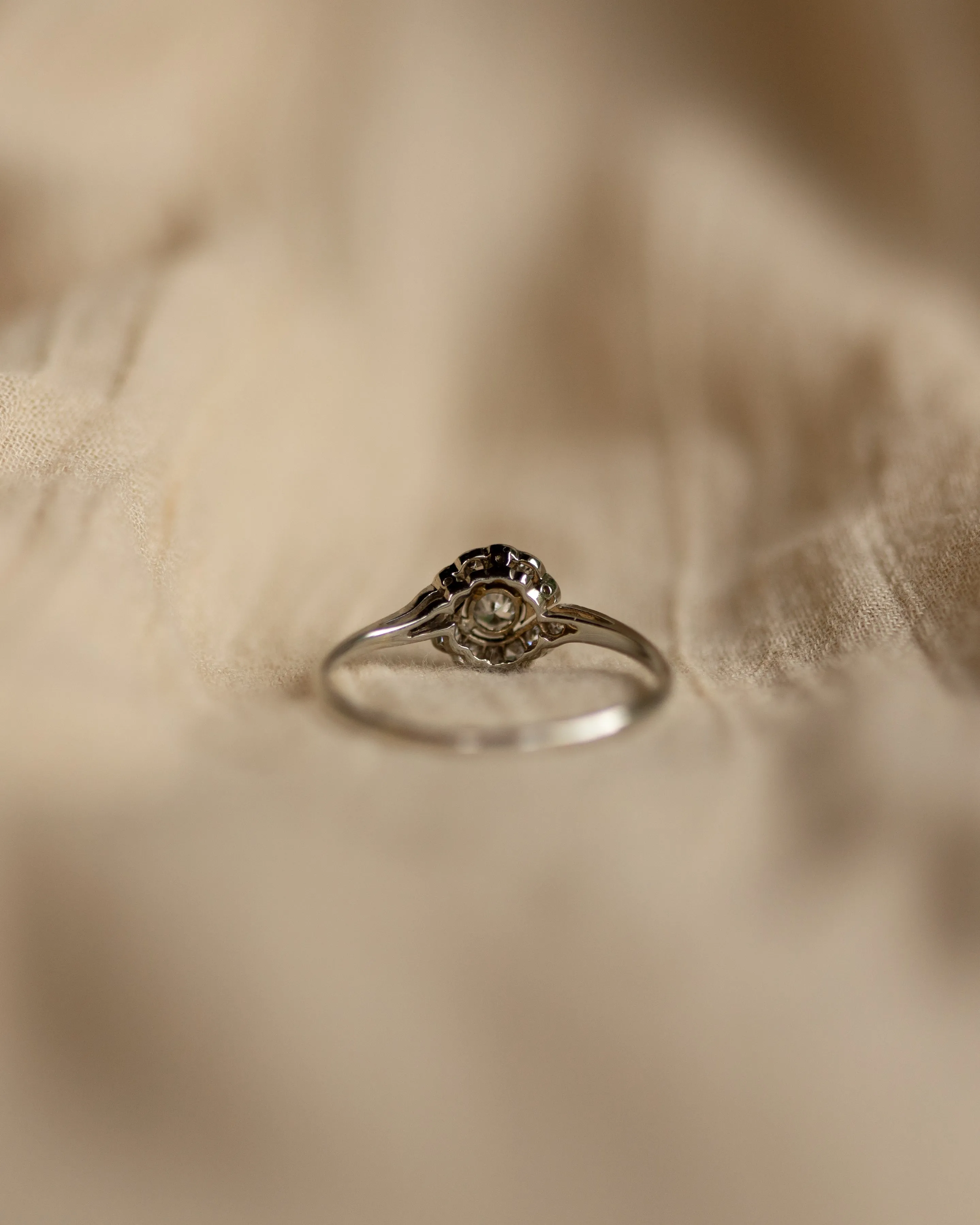 Esther Antique Art Deco 15ct White Gold Diamond Cluster Ring sold by Rock n Rose product image thumbnail 5