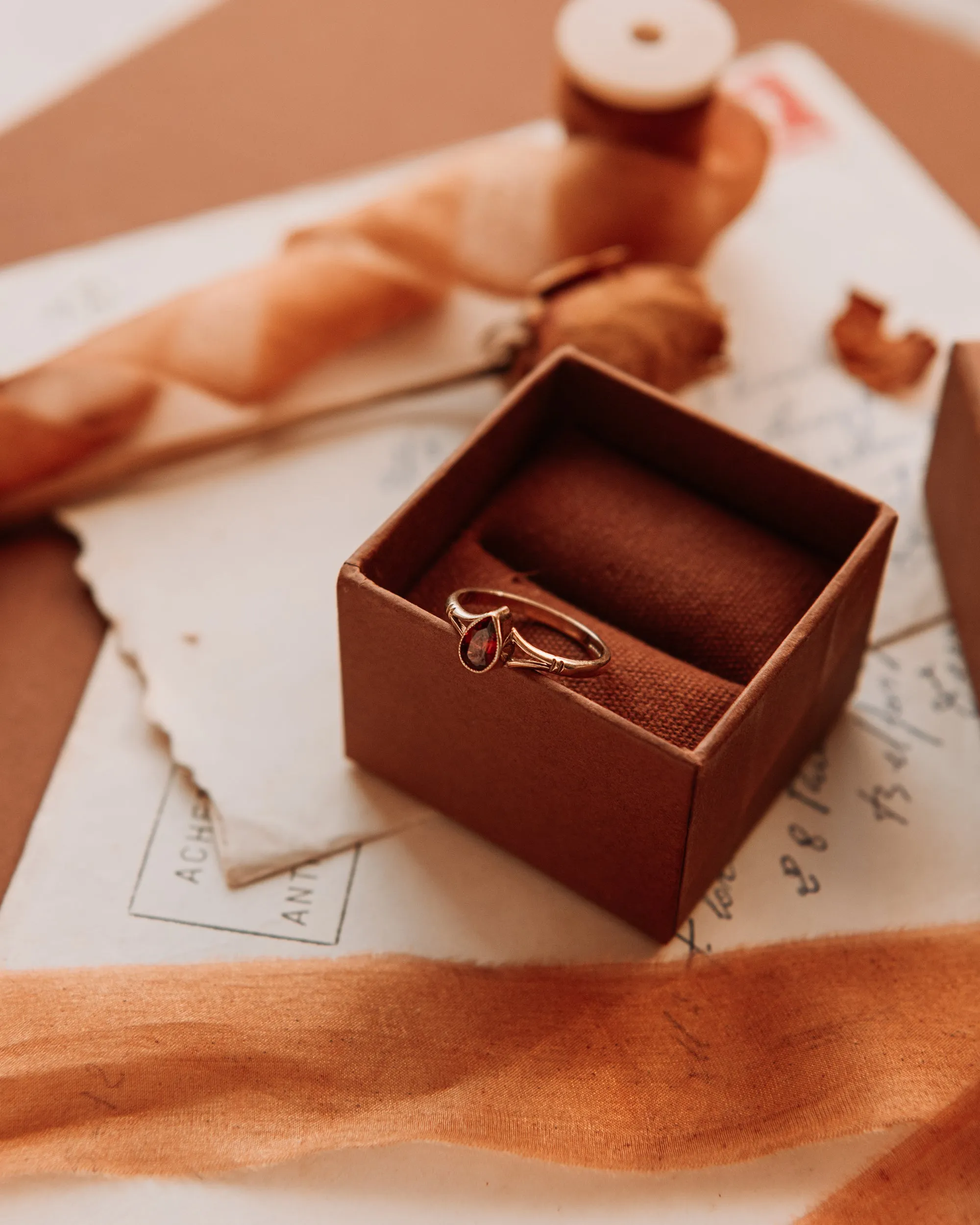 Camille 9ct Gold Vintage Garnet Ring sold by Rock n Rose product image thumbnail 5