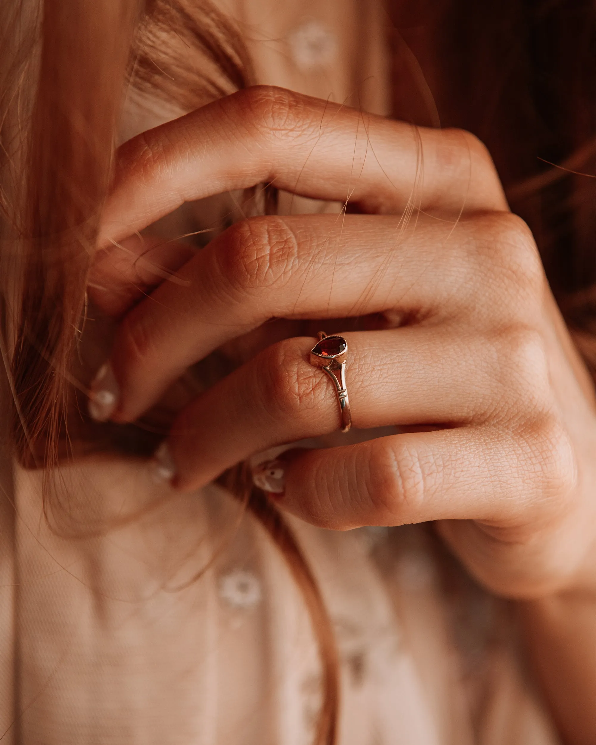 Camille 9ct Gold Vintage Garnet Ring sold by Rock n Rose product image thumbnail 2