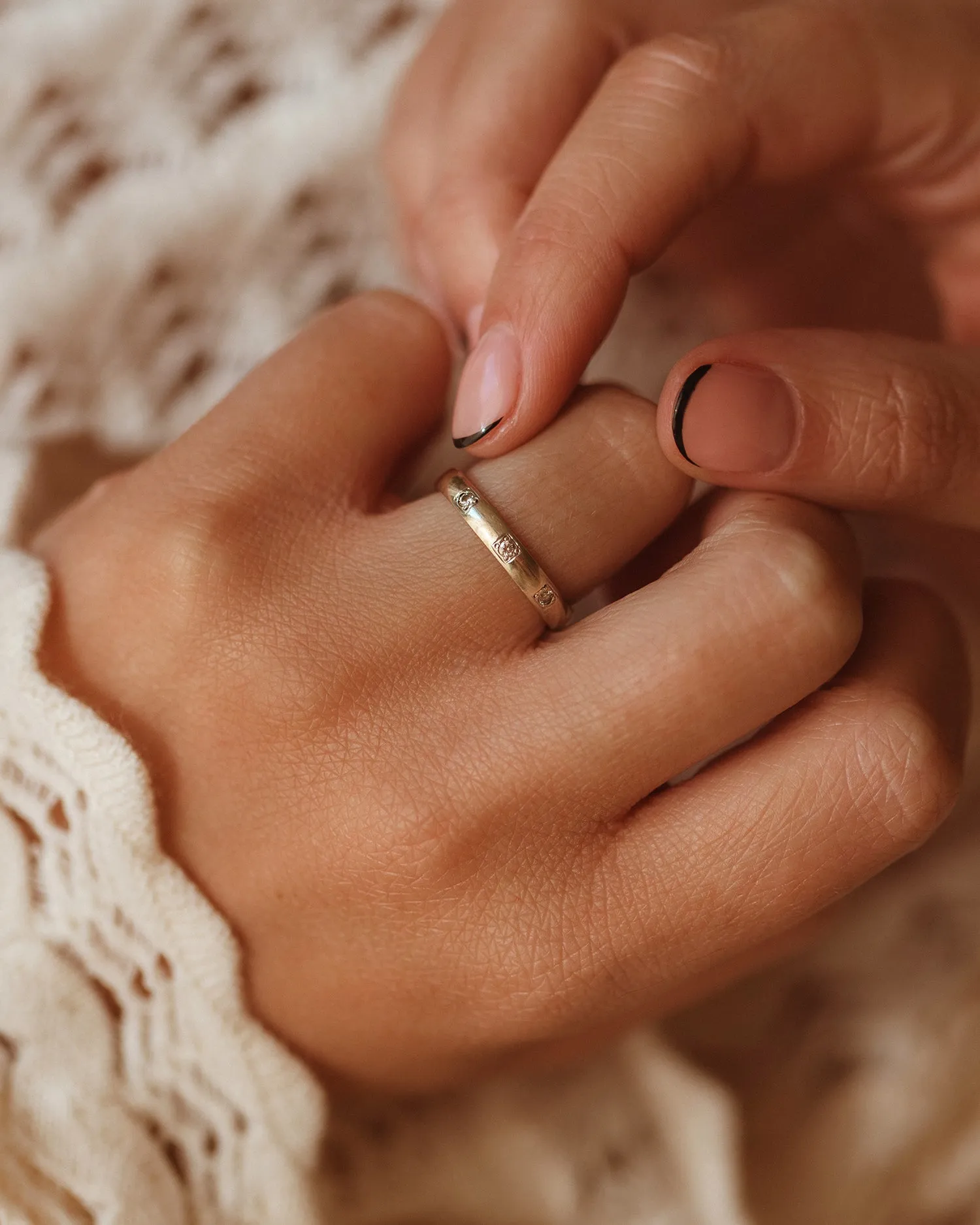 Ora 9ct White Gold Triple Diamond Ring sold by Rock n Rose product image thumbnail 2