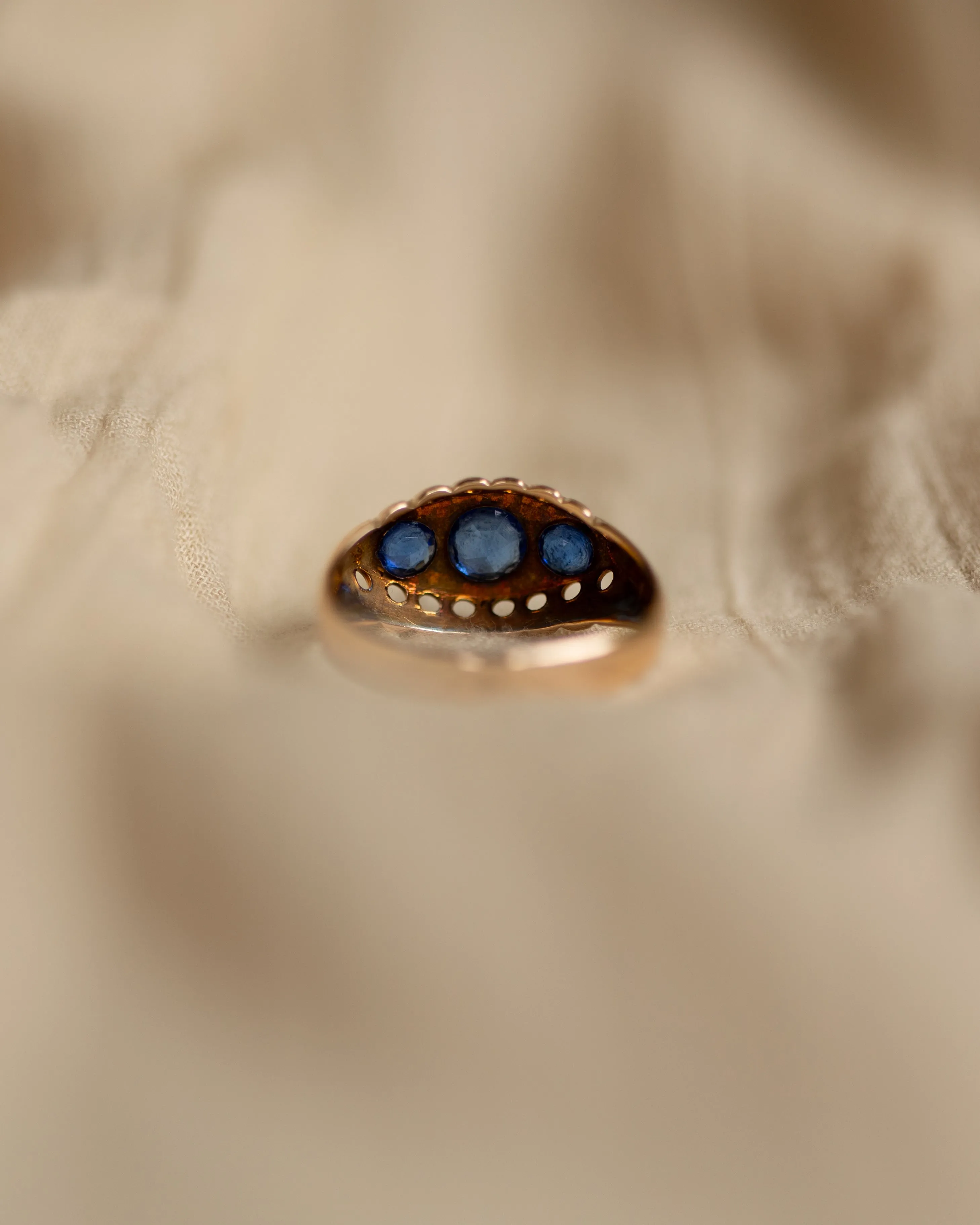 Bessie 1918 Antique 9ct Gold Sapphire & Diamond Ring sold by Rock n Rose product image thumbnail 5