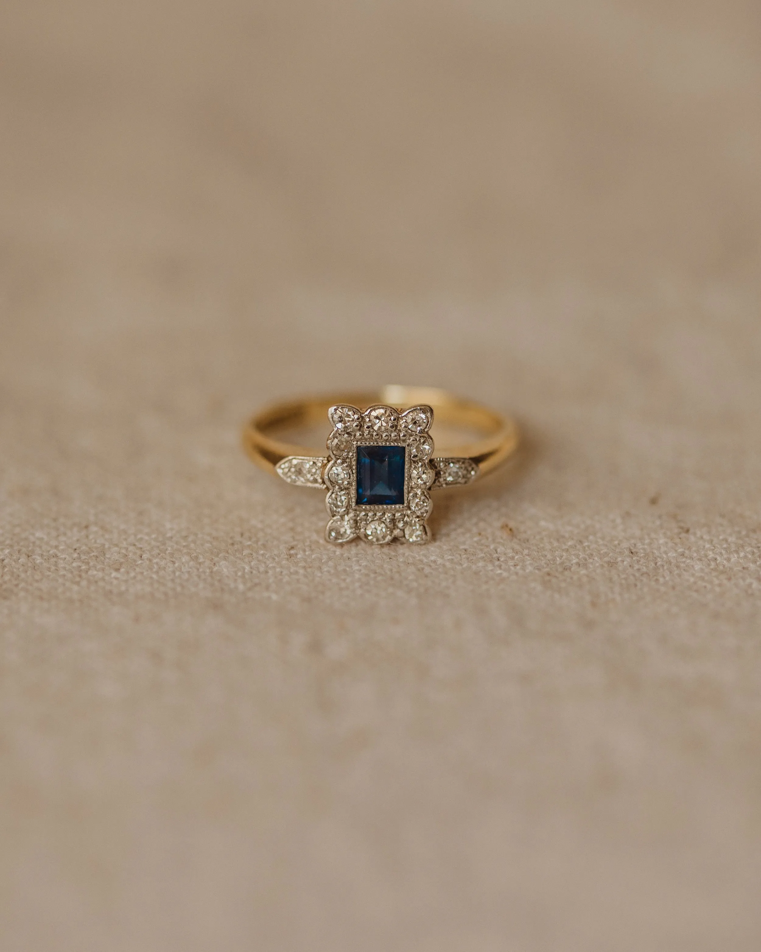 Eleanore Antique 18ct Gold Art Deco Sapphire & Diamond Ring sold by Rock n Rose product image thumbnail 3