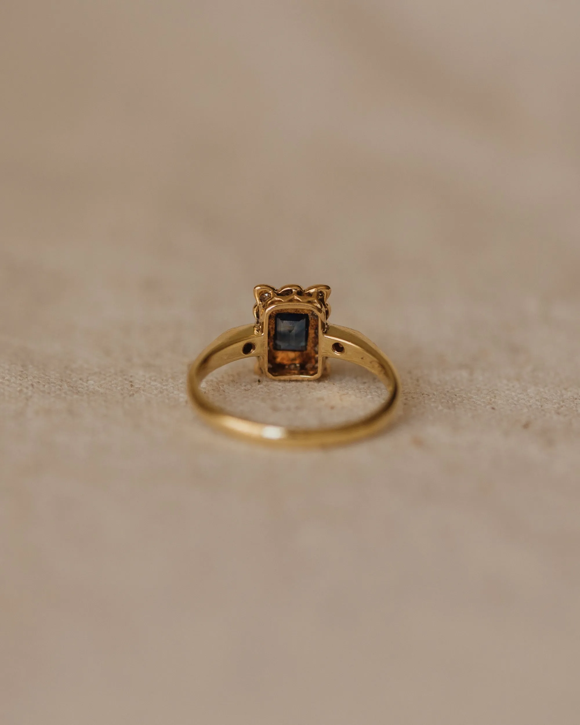 Eleanore Antique 18ct Gold Art Deco Sapphire & Diamond Ring sold by Rock n Rose product image thumbnail 5
