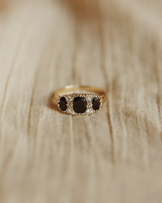 Georgina 1975 9ct Gold Sapphire & Diamond Ring sold by Rock n Rose