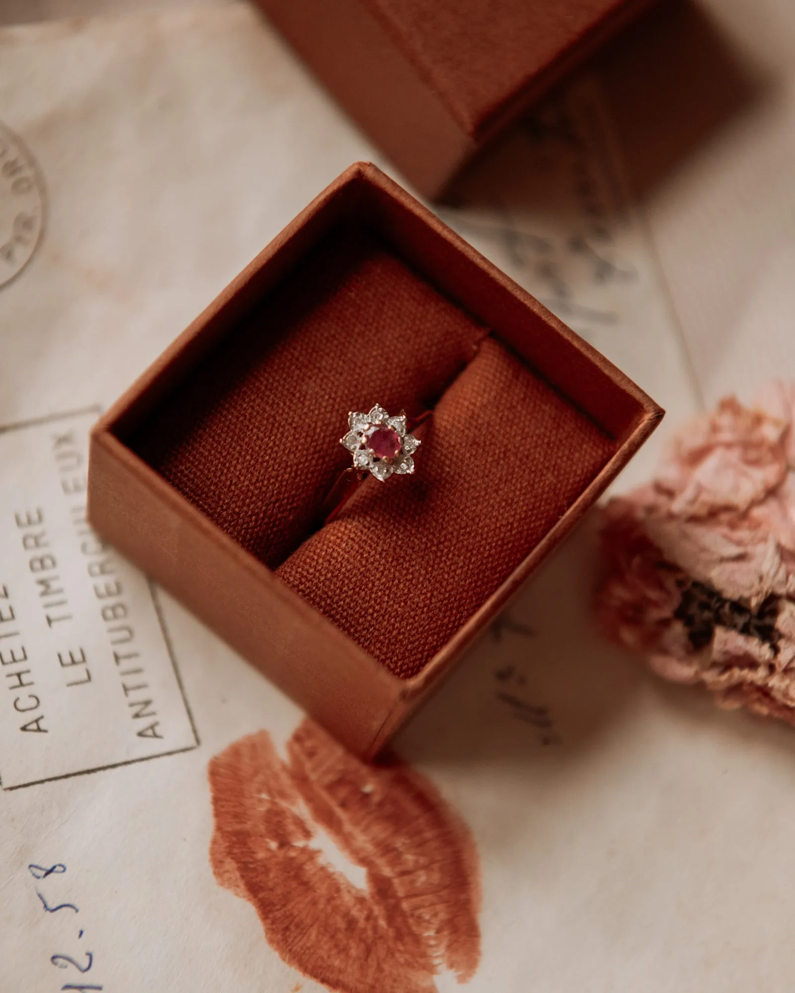 Lilibet 9ct Gold Ruby & Diamond Cluster Ring sold by Rock n Rose product image thumbnail 3