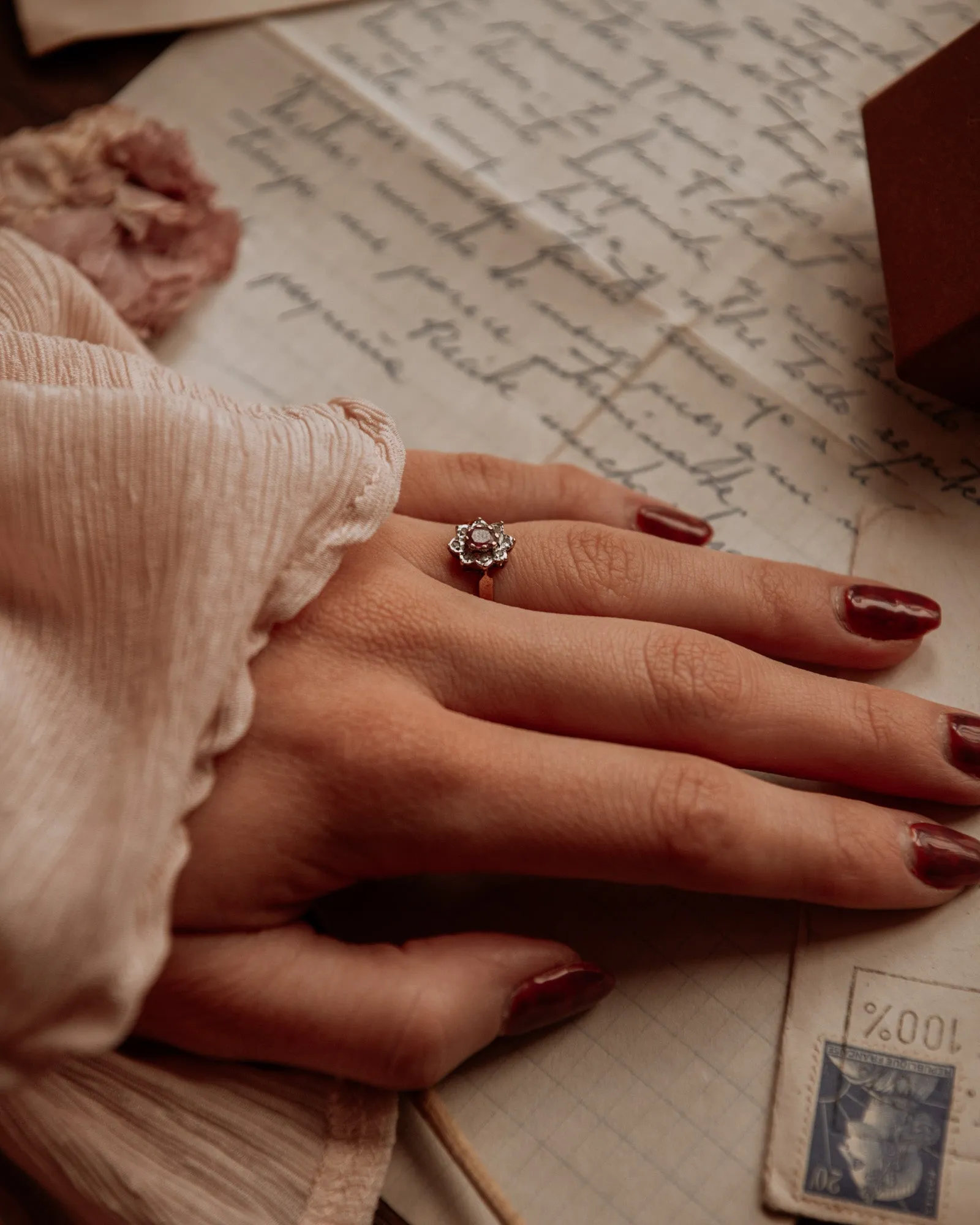 Lilibet 9ct Gold Ruby & Diamond Cluster Ring sold by Rock n Rose product image thumbnail 2