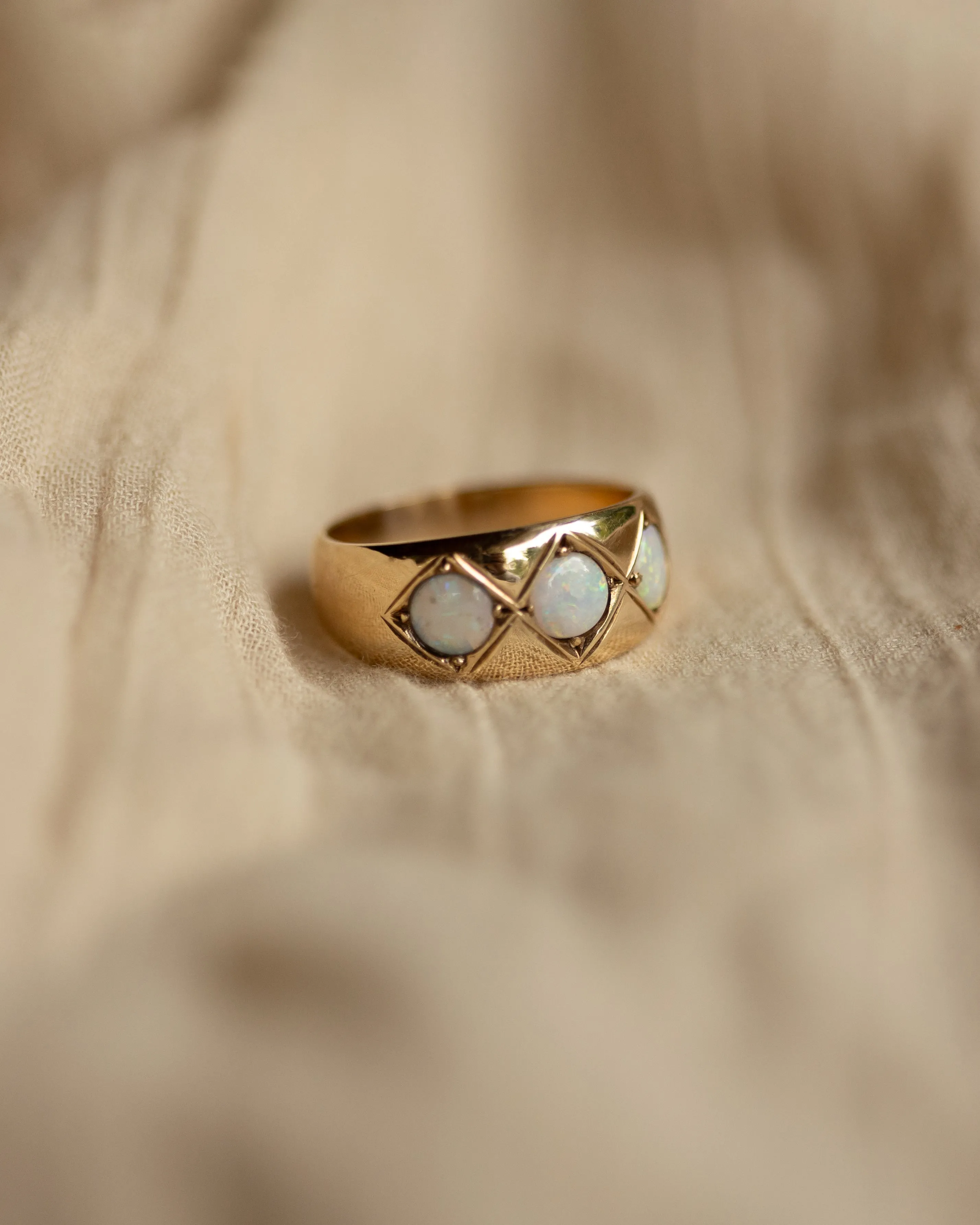 Ethel Vintage 9ct Gold Opal Trilogy Ring sold by Rock n Rose product image thumbnail 4