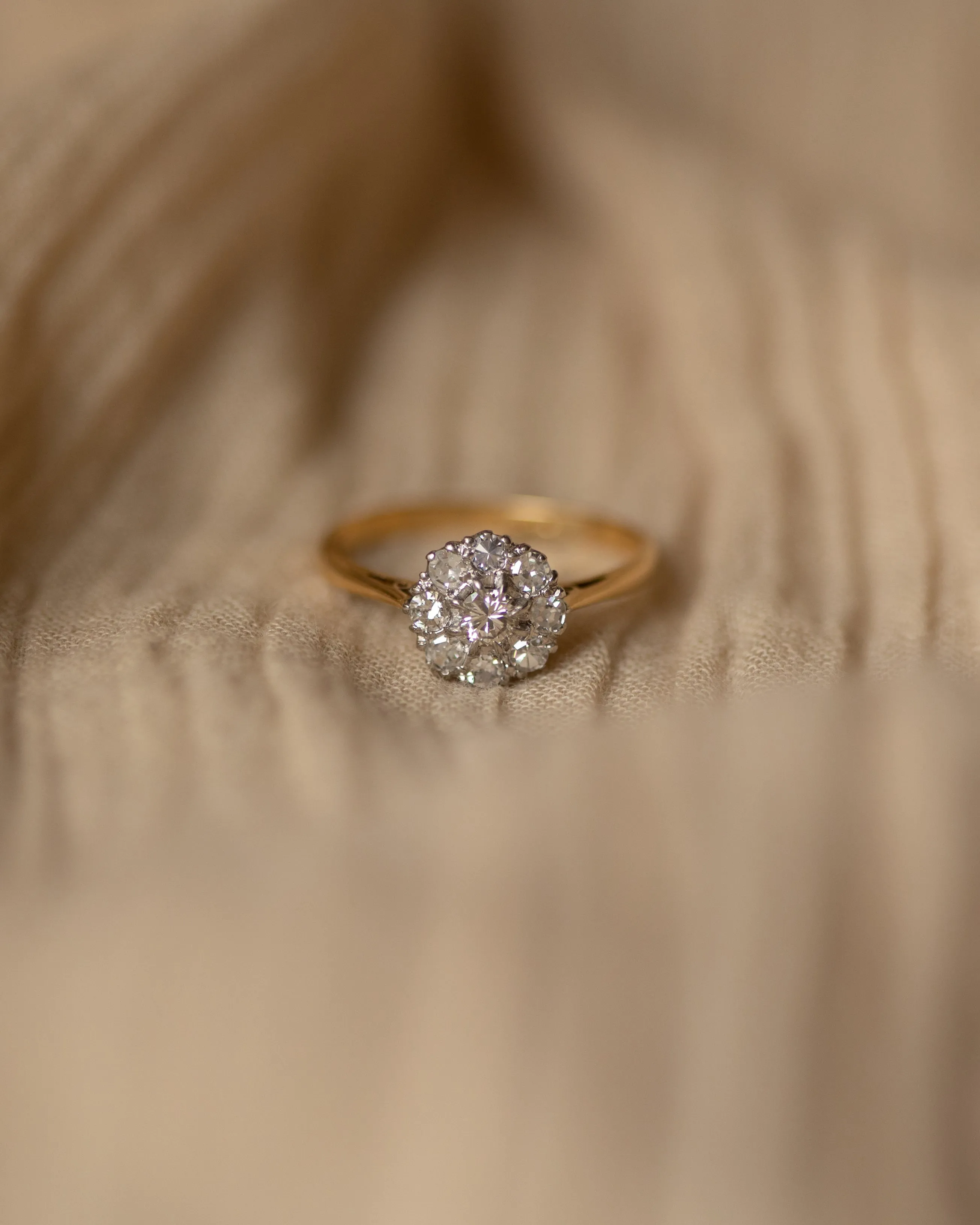 Jessica Vintage 18ct Gold Diamond Daisy Cluster Ring sold by Rock n Rose product image thumbnail 3