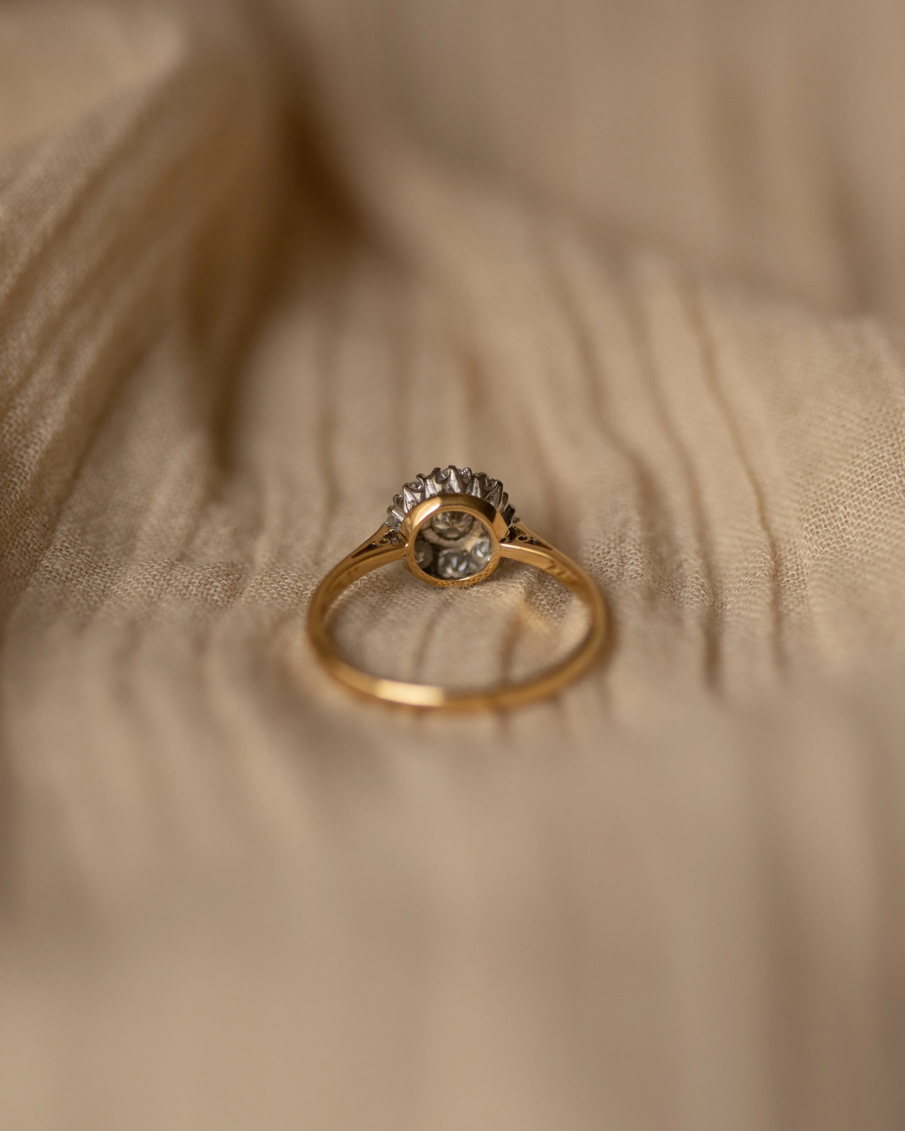 Jessica Vintage 18ct Gold Diamond Daisy Cluster Ring sold by Rock n Rose product image thumbnail 5