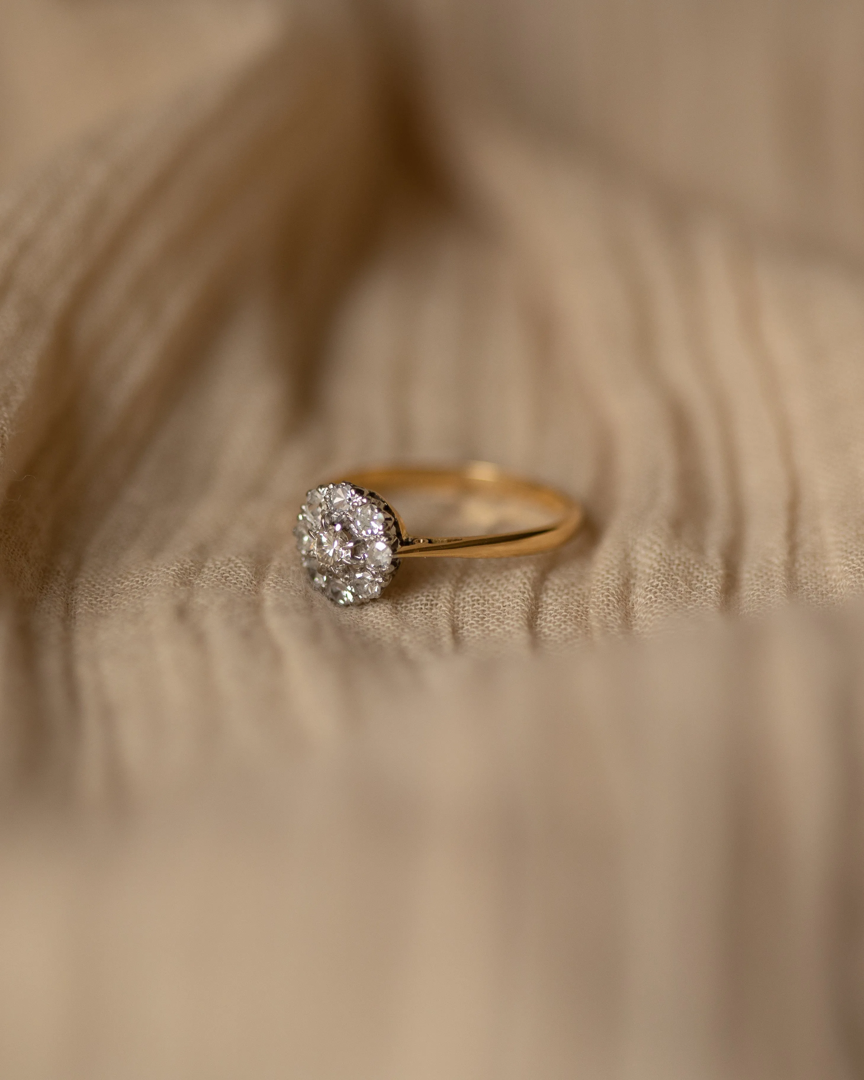 Jessica Vintage 18ct Gold Diamond Daisy Cluster Ring sold by Rock n Rose product image thumbnail 4