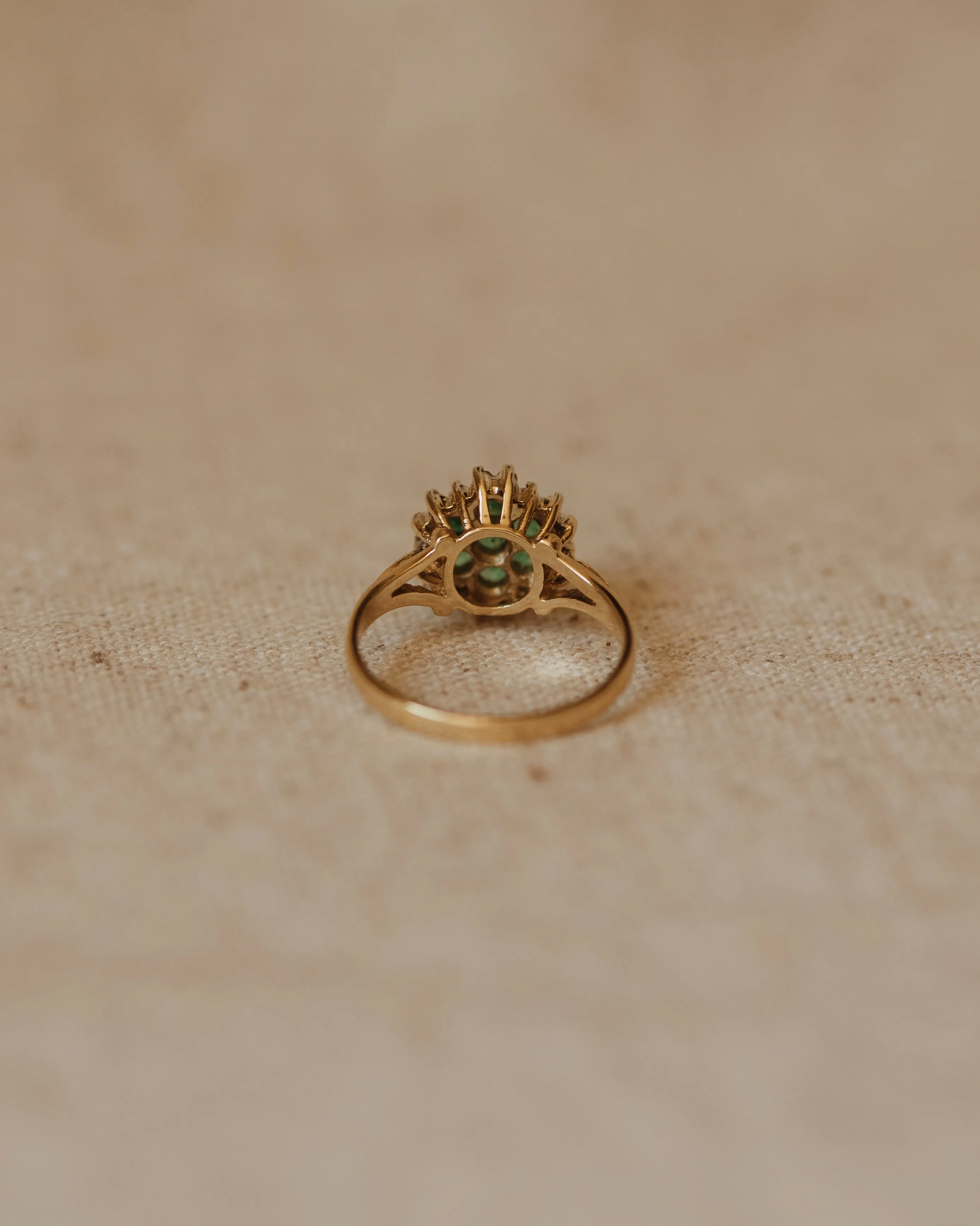 Selina 1986 9ct Gold Emerald & Diamond Cluster Ring sold by Rock n Rose product image thumbnail 4