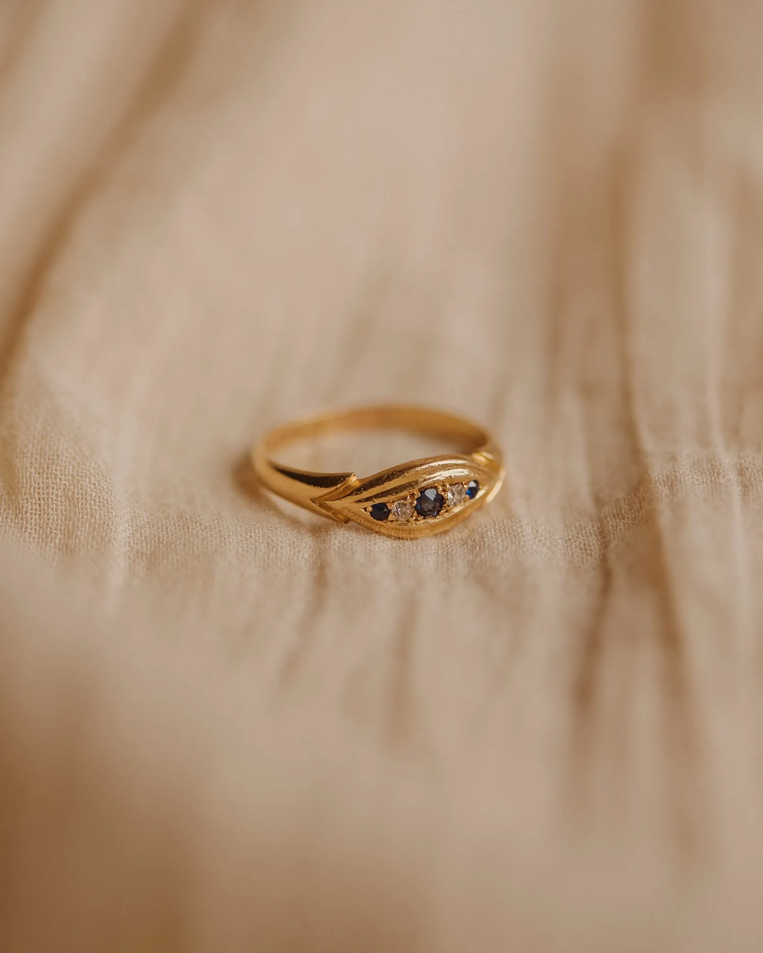 Susie 1902 18ct Gold Antique Sapphire & Diamond Ring sold by Rock n Rose product image thumbnail 3