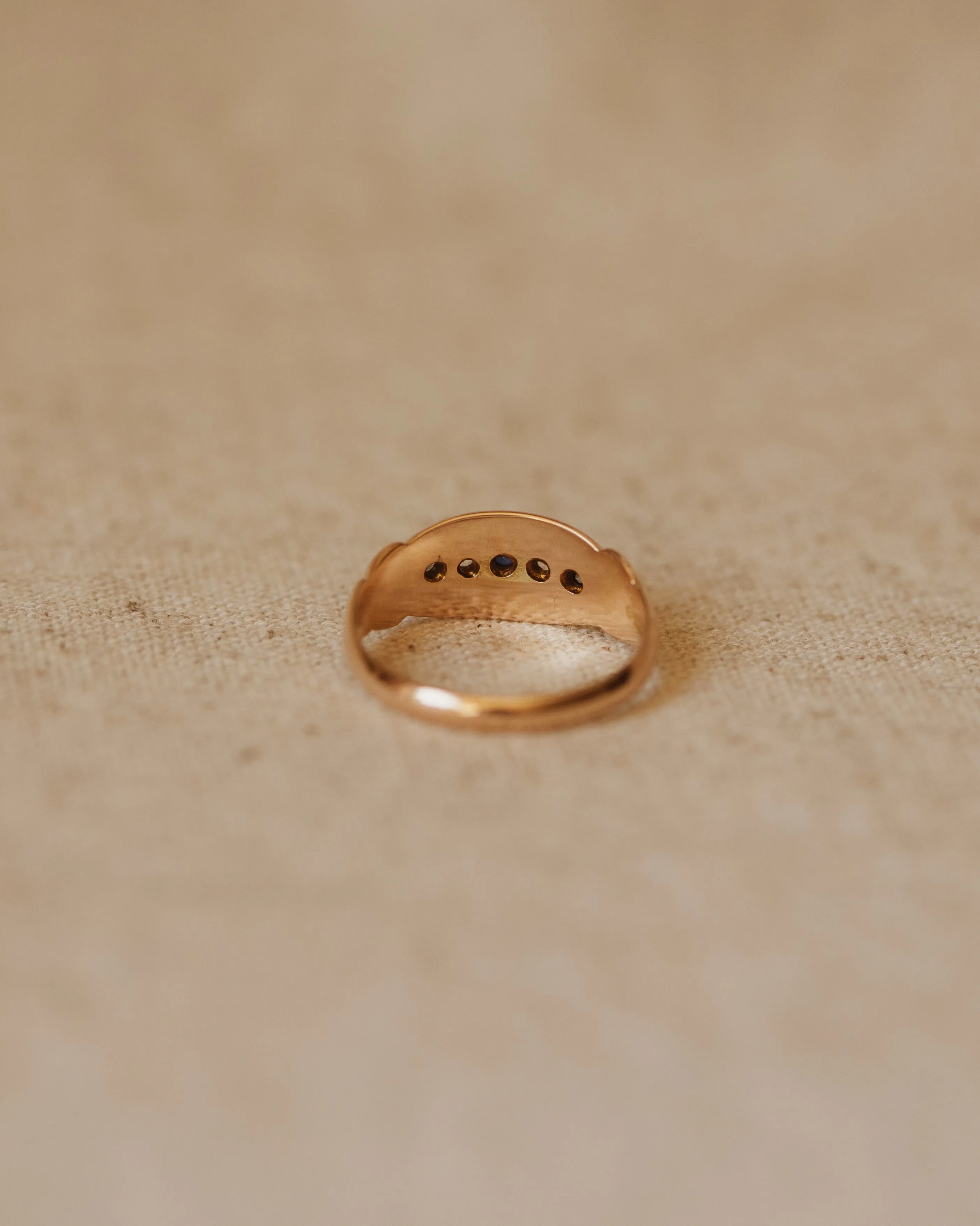 May 1907 9ct Gold Sapphire & Diamond Gypsy Ring sold by Rock n Rose product image thumbnail 5