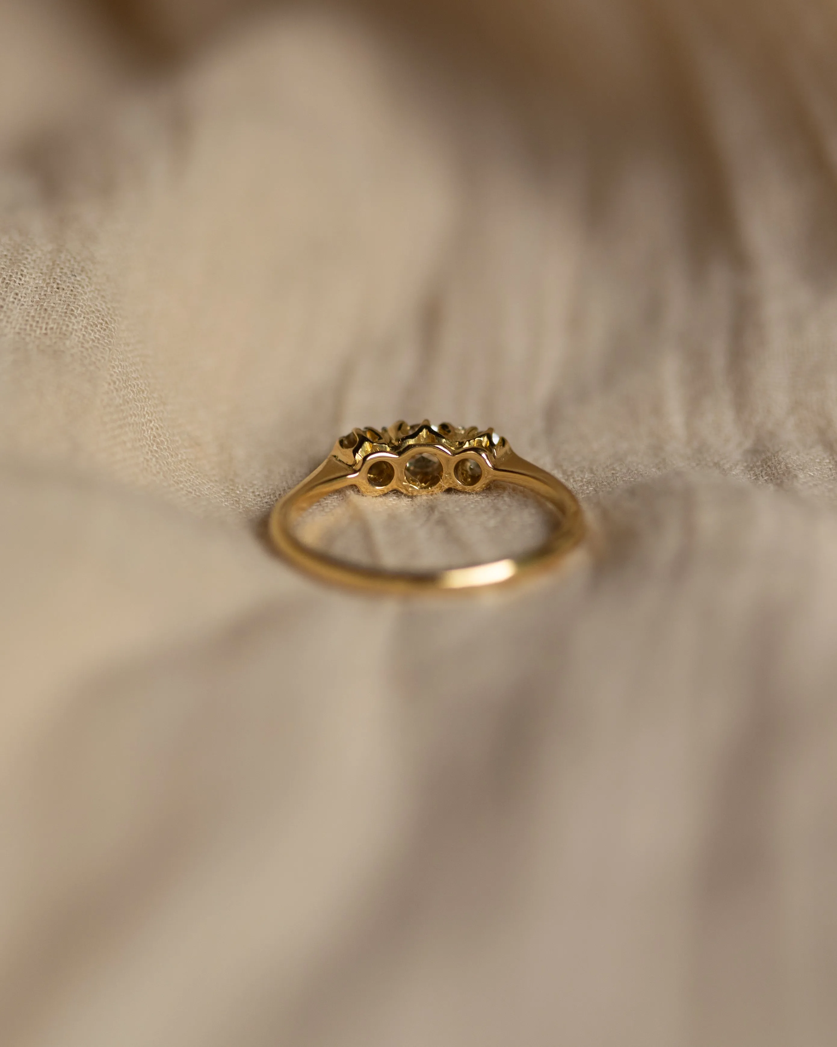 Annie Vintage 18ct Gold Diamond Trilogy Ring sold by Rock n Rose product image thumbnail 5