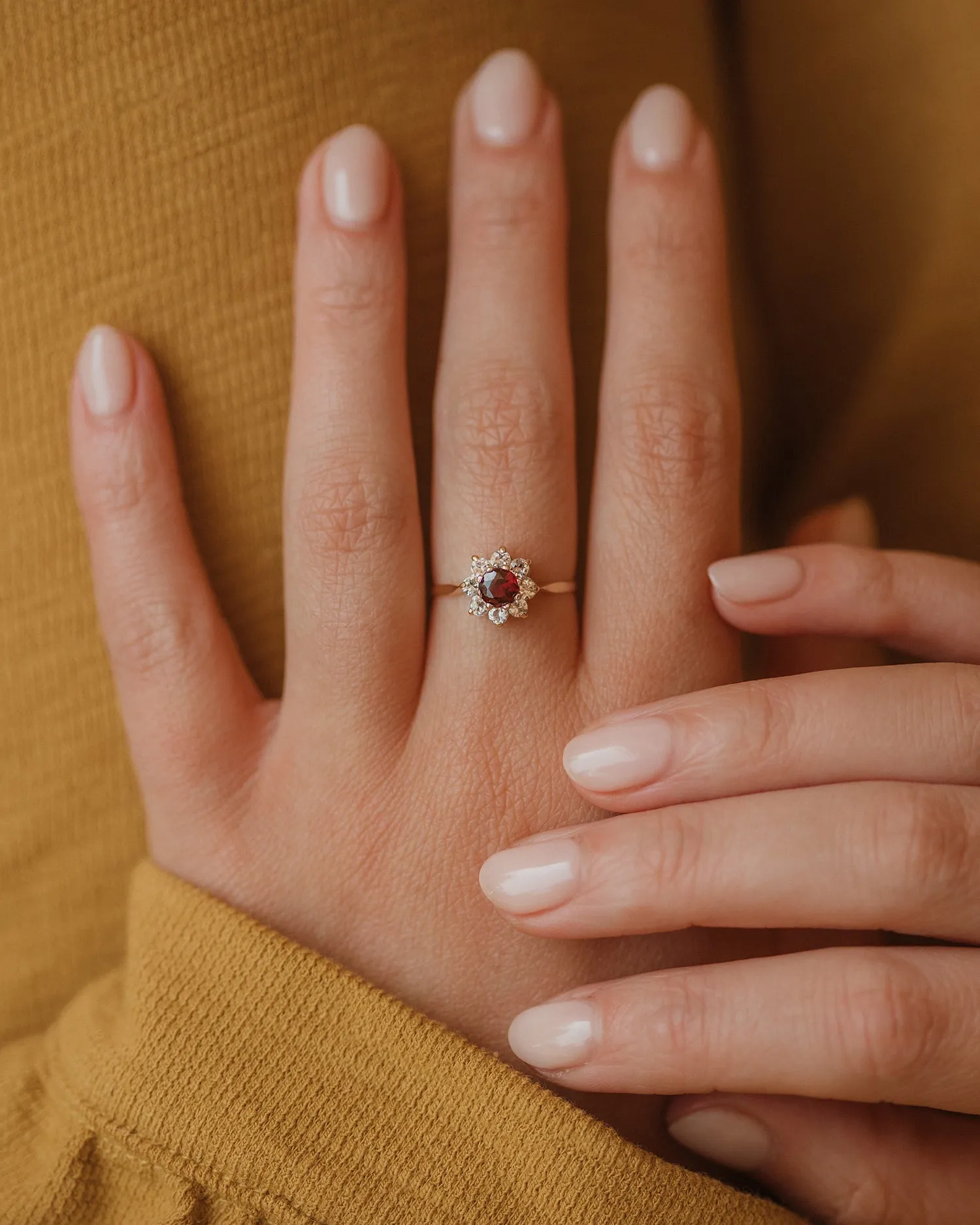 Nellie 1973 9ct Gold Garnet Cluster Ring sold by Rock n Rose product image thumbnail 5