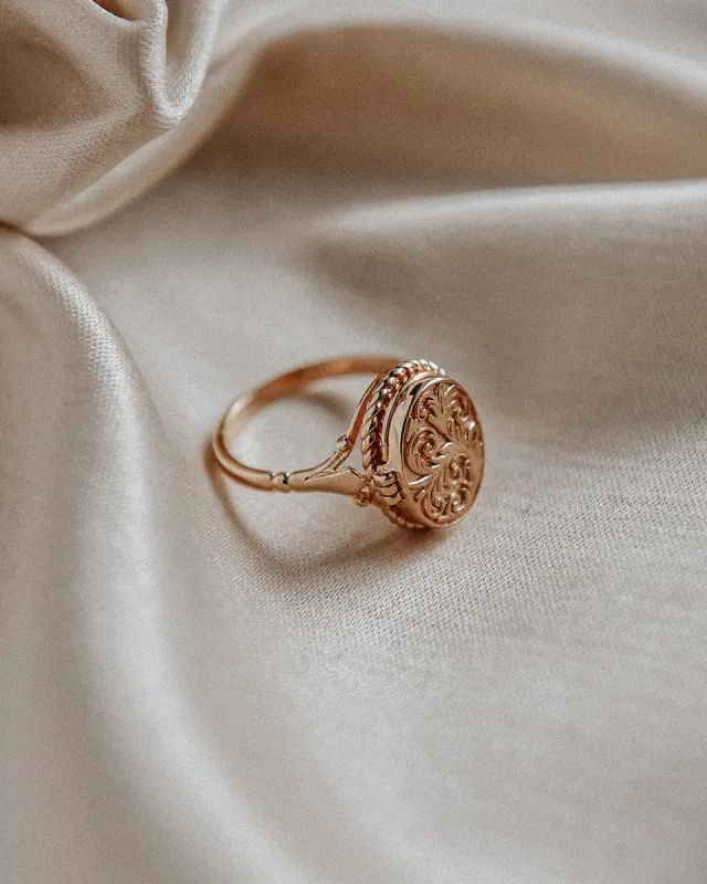Claudia Gold Vermeil Locket Ring sold by Rock n Rose