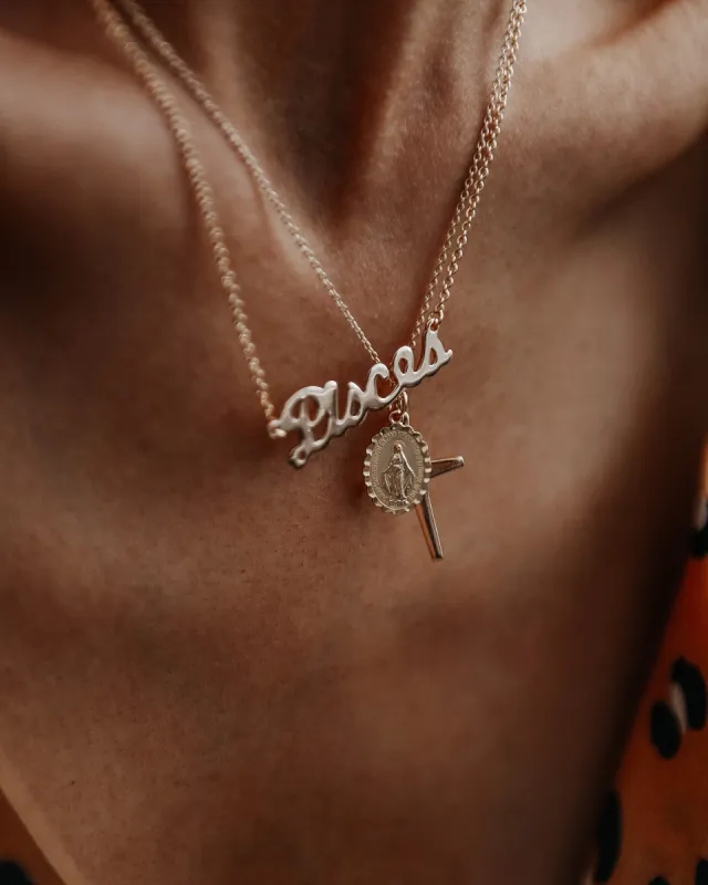 Pisces Zodiac Nameplate Necklace sold by Rock n Rose