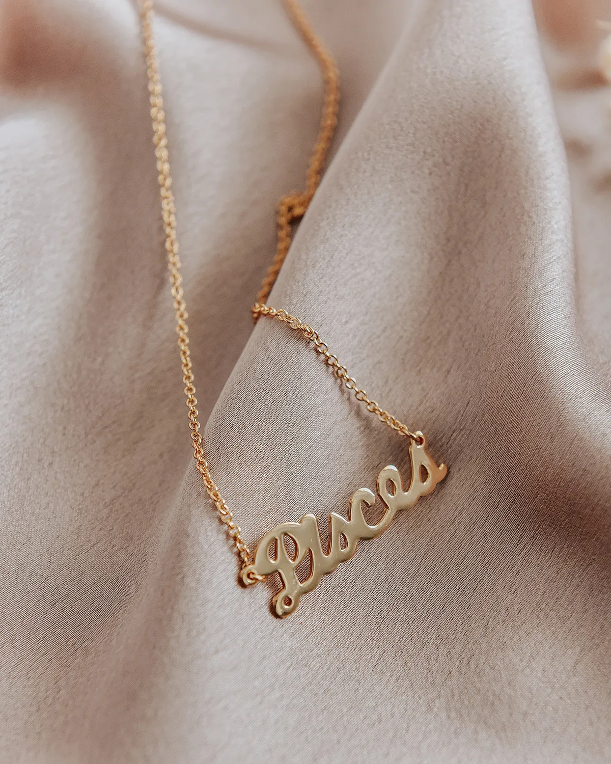 Pisces Zodiac Nameplate Necklace sold by Rock n Rose product image thumbnail 2