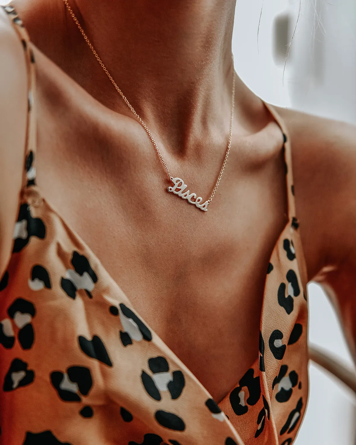 Pisces Zodiac Nameplate Necklace sold by Rock n Rose product image thumbnail 5