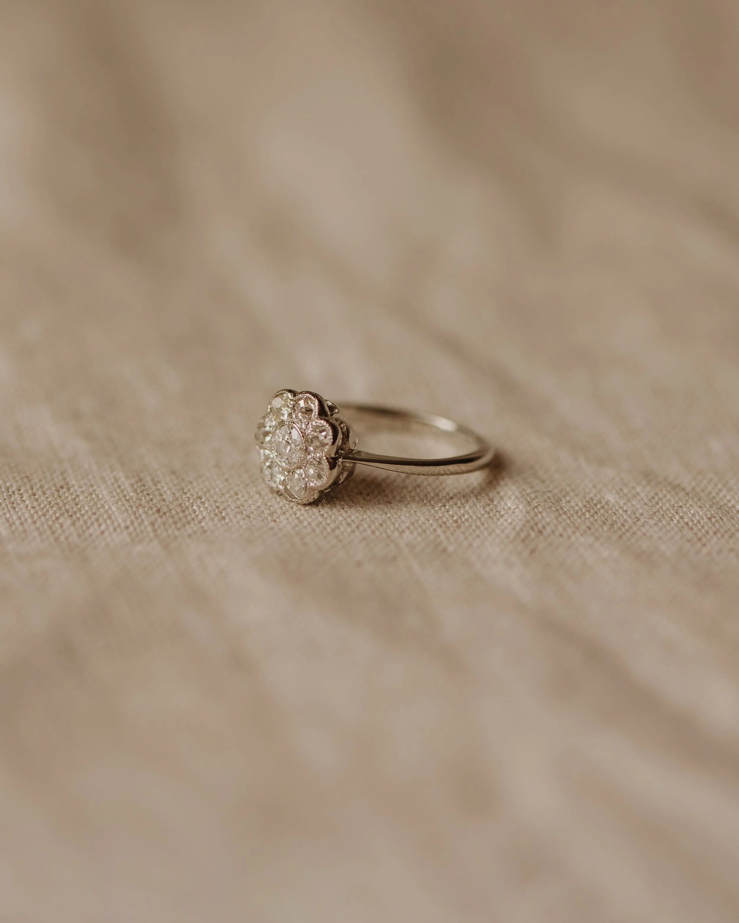 Rosanna Antique 18ct White Gold Diamond Cluster Ring sold by Rock n Rose product image thumbnail 4