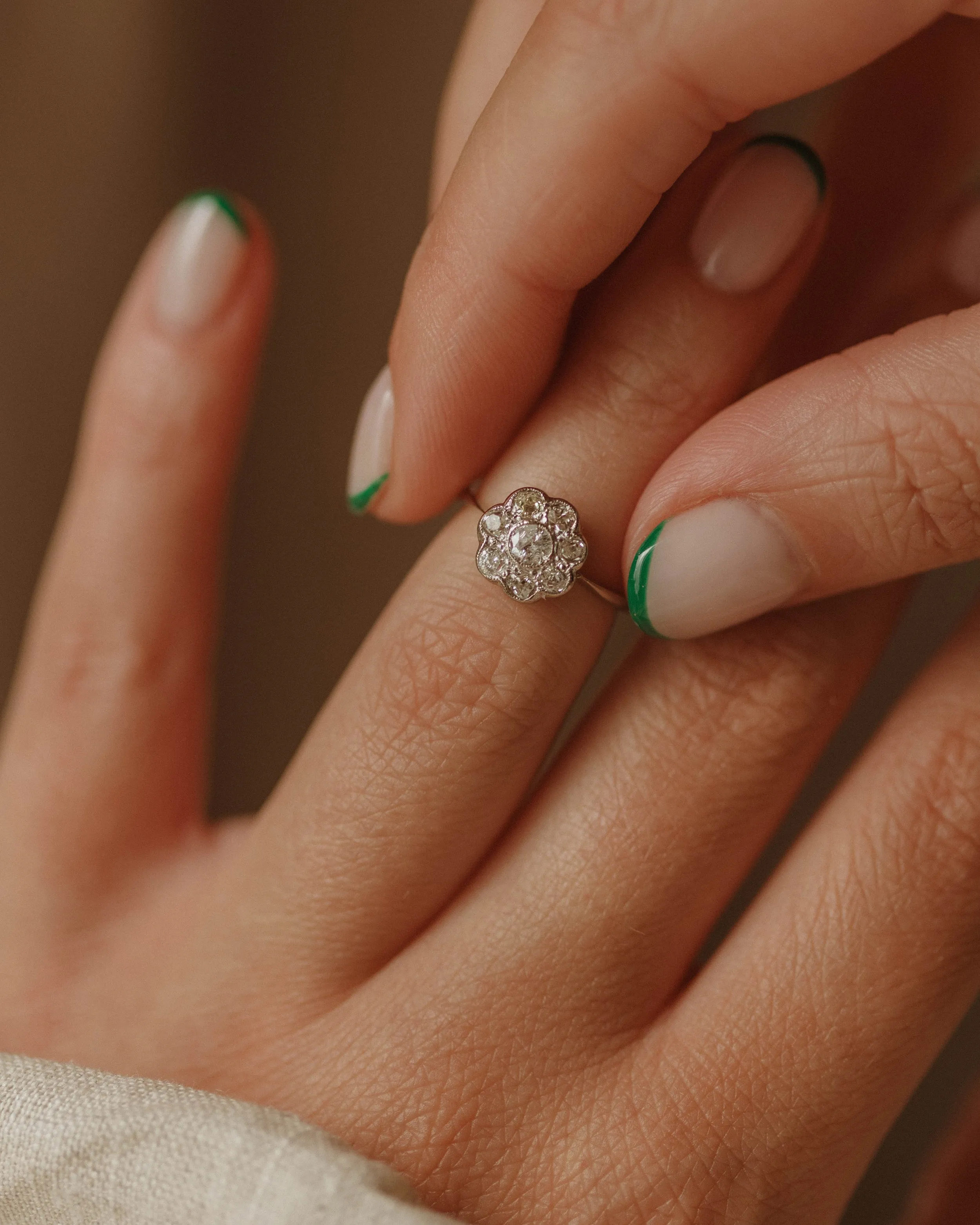 Rosanna Antique 18ct White Gold Diamond Cluster Ring sold by Rock n Rose product image thumbnail 3